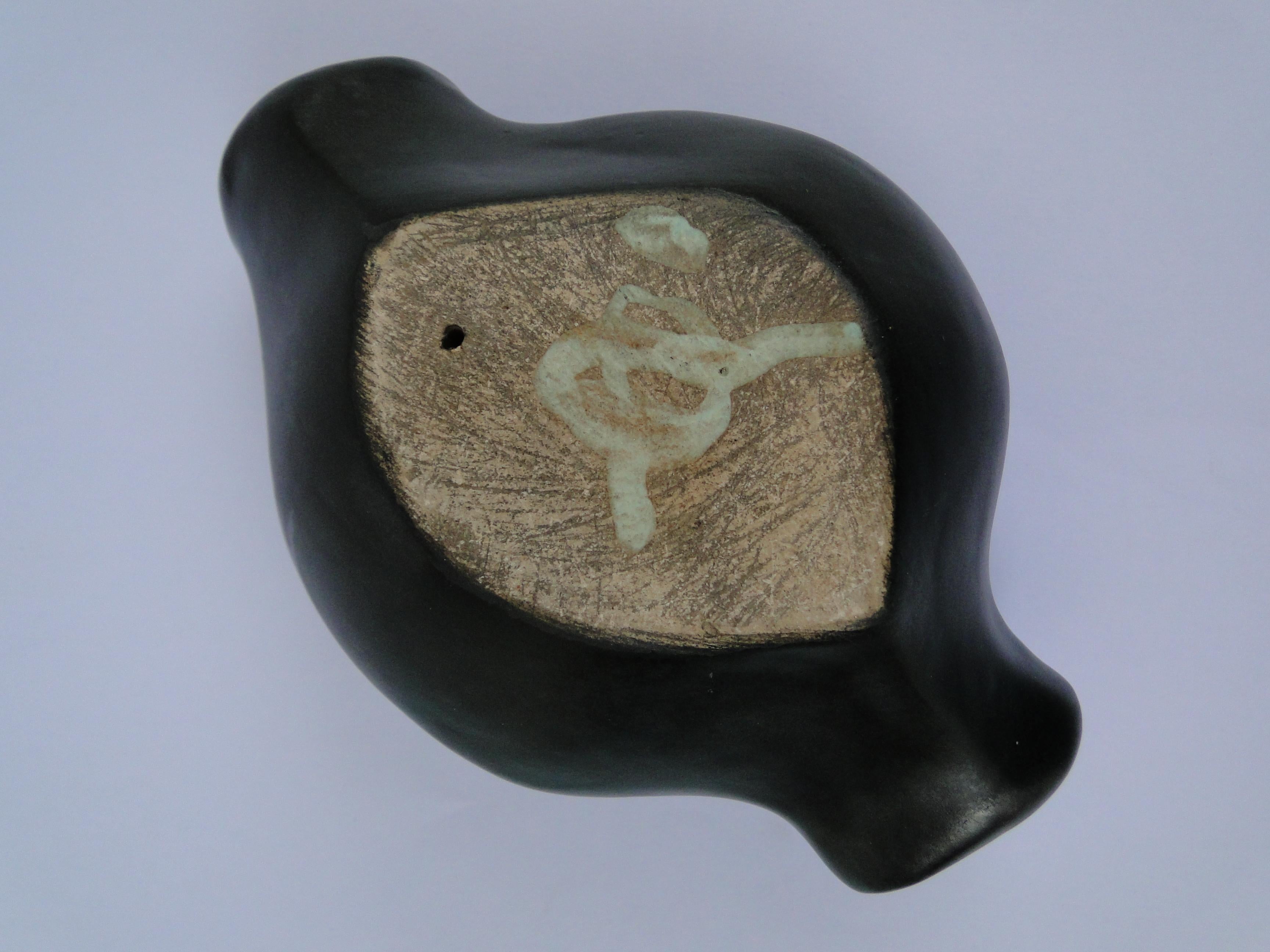 Georges Jouve Francia Piatto in ceramica nera Capolavoro in vendita 6