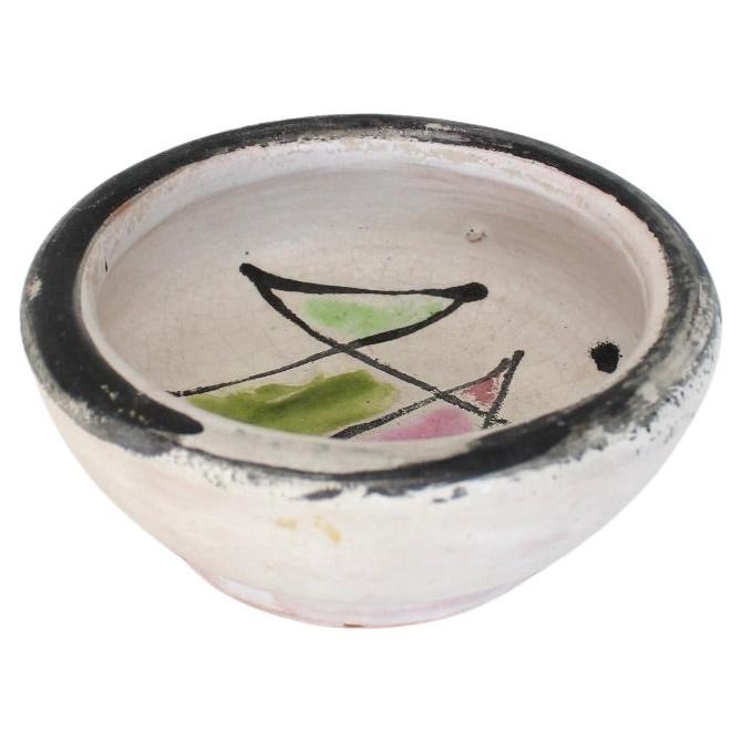 Georges Jouve French Ceramic Artist Dish With Pink and Green Interior For Sale
