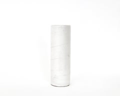 Georges Jouve French Ceramic Artist White Ceramic Cylinder Vase