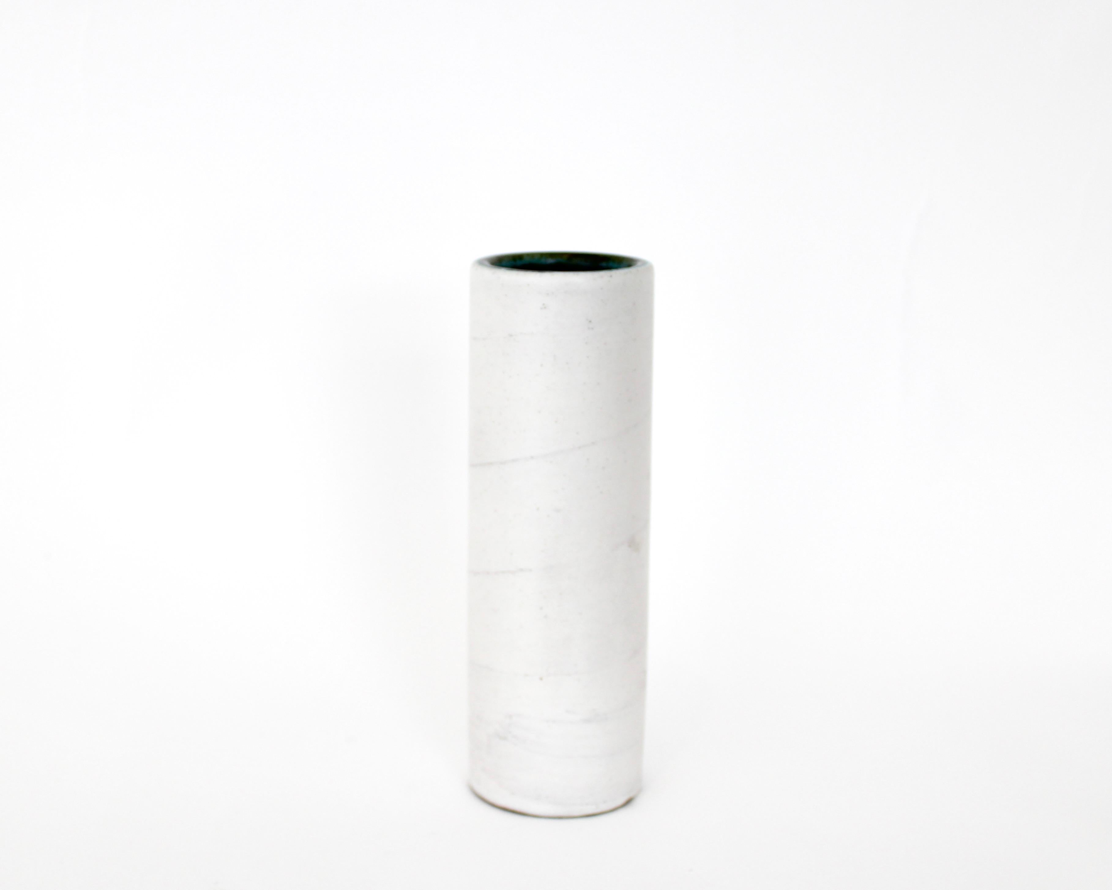 Georges Jouve Französischer Keramikkünstler Weiße Keramik-Zylindervase im Zustand „Gut“ im Angebot in Chicago, IL