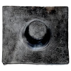 Georges Jouve Ceramic Tile, Jouve France Teton Black Tile c1965