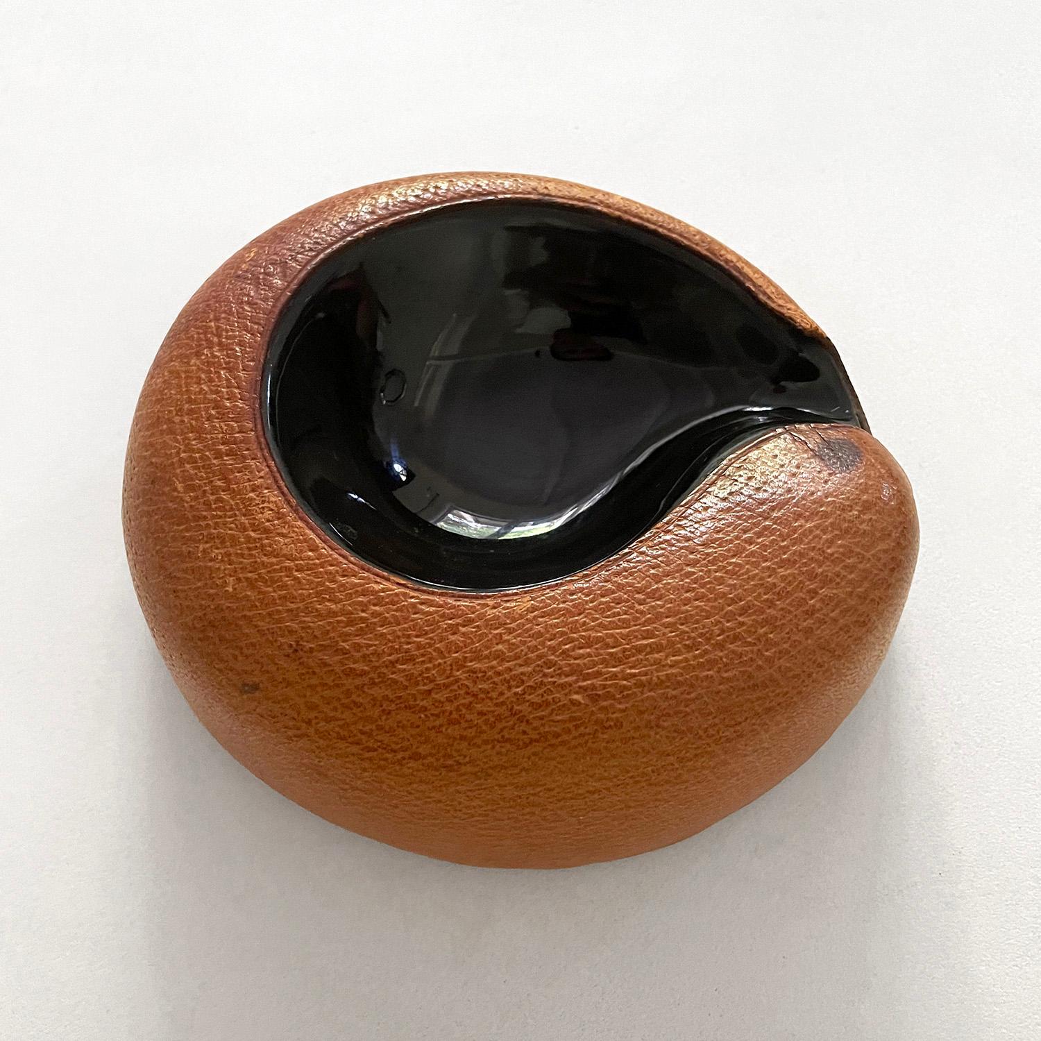 Georges Jouve Leather Ashtray In Good Condition In Los Angeles, CA