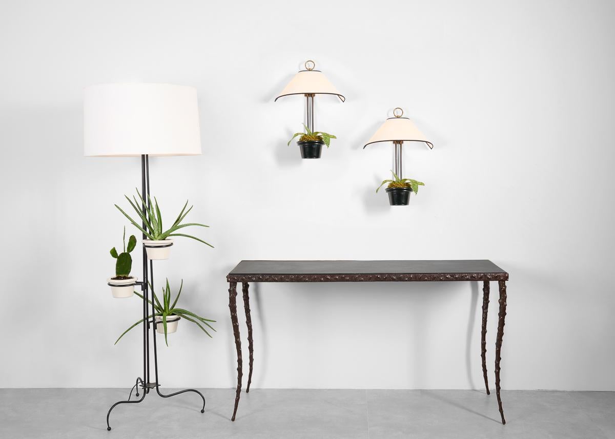 Georges Jouve & Marcel Asselbur, Applique con vasi, Francia, circa 1955 In condizioni buone in vendita a New York, NY