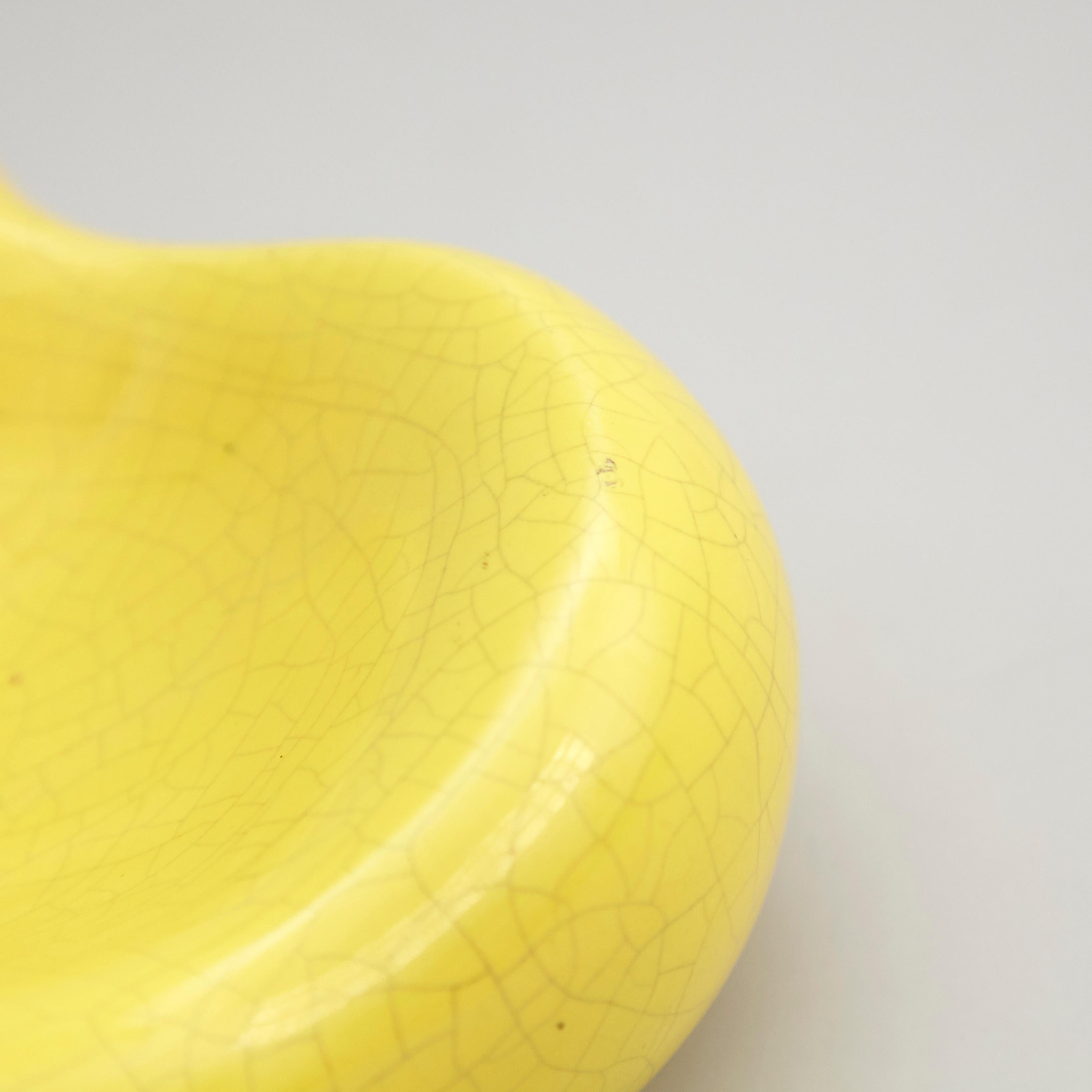 Cendrier en céramique jaune moderne du milieu du siècle dernier, Georges Jouve, Mathieu Mategot, 1950 10