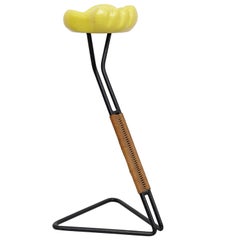 Cendrier en céramique jaune moderne du milieu du siècle dernier, Georges Jouve, Mathieu Mategot, 1950