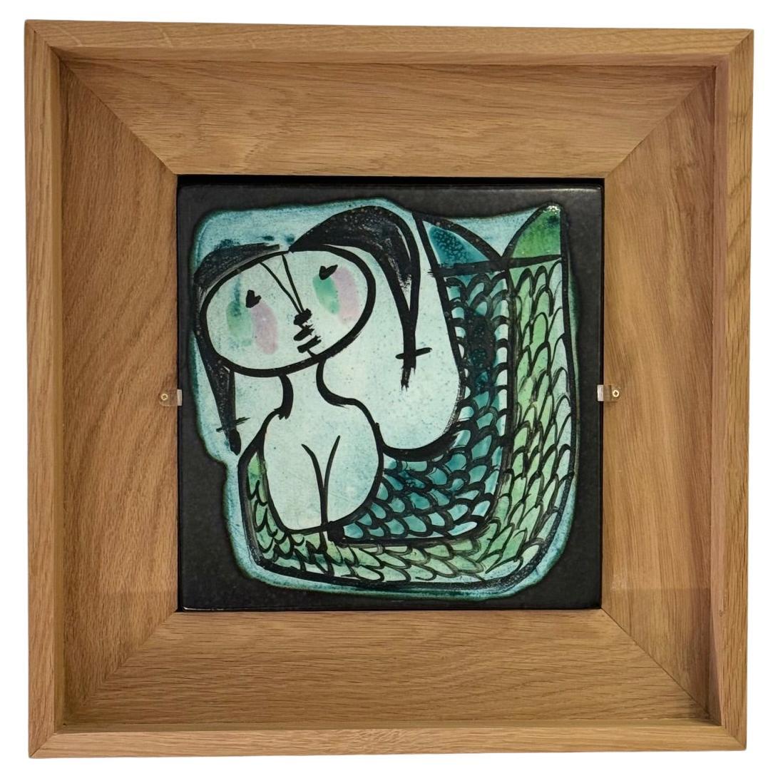 Georges Jouve  Assiette en céramique "Mermaid", années 1950