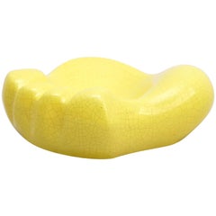 Georges Jouve Mid-Century Modern Yellow Ceramic Ashtray, circa 1950