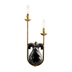 Georges Jouve, One of a set of Eight Wall Sconces, France, circa 1950