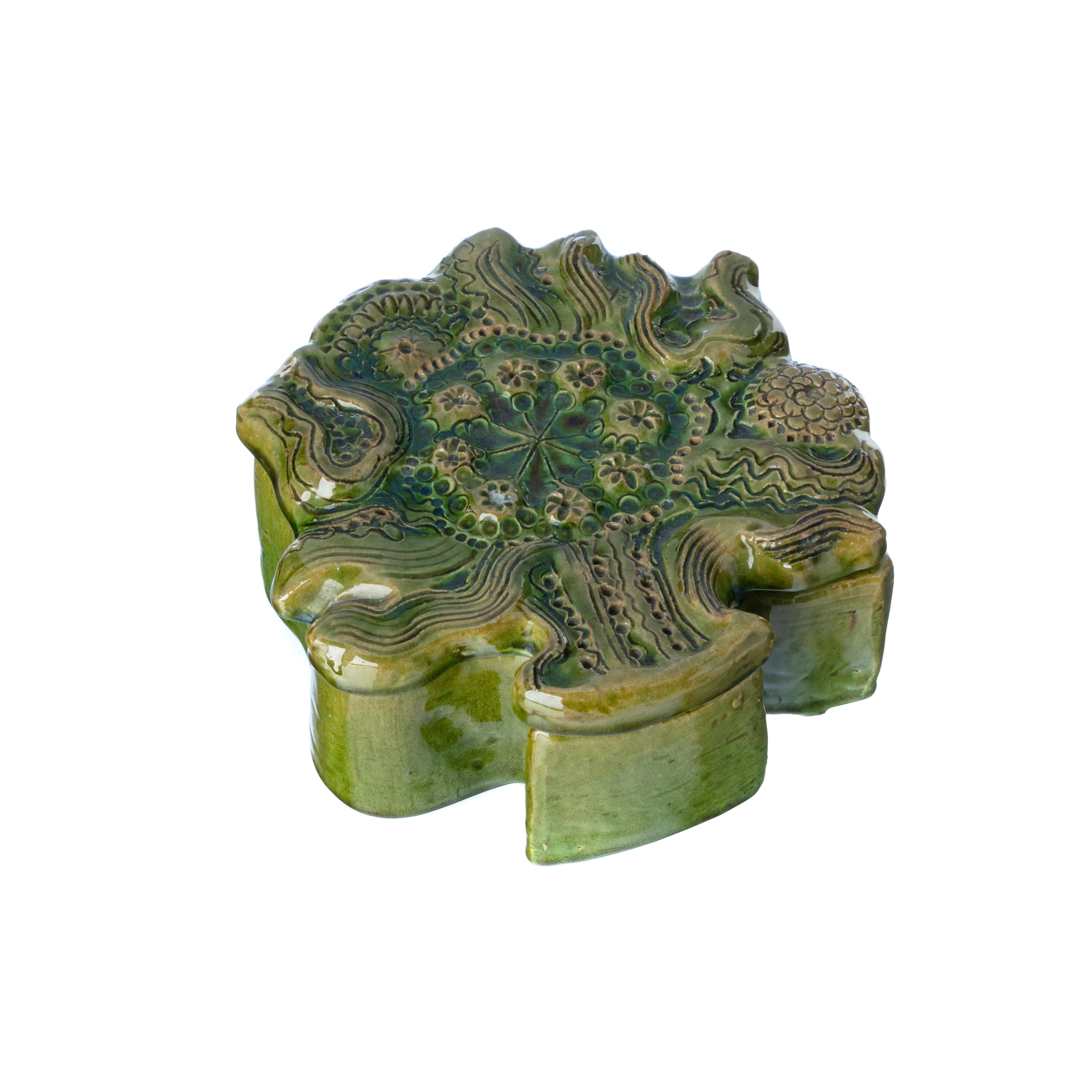 French Georges Jouve, Tree of Life Ceramic Box For Sale