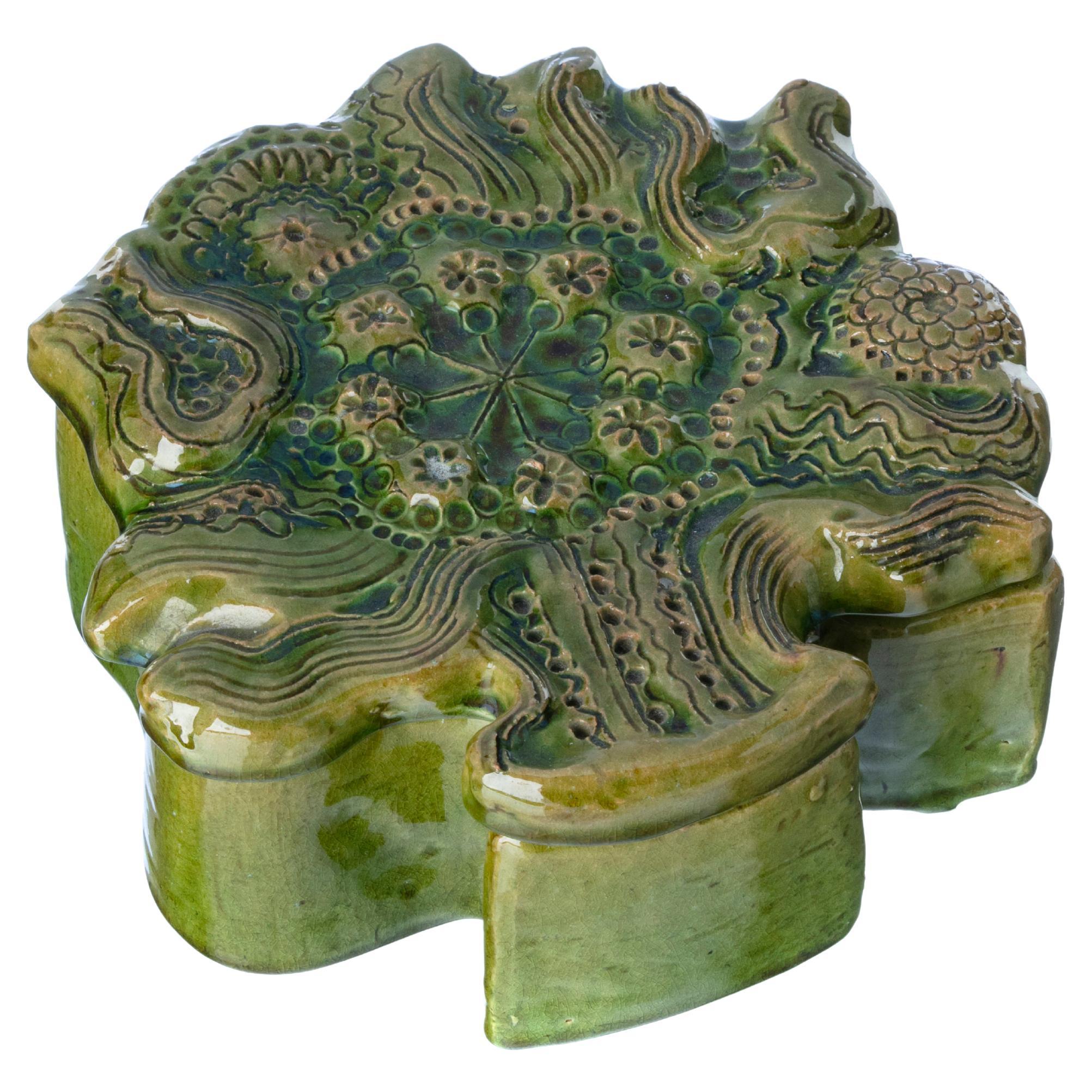 Georges Jouve, Tree of Life Ceramic Box For Sale