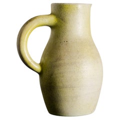 Retro Georges Jouve Yellow Mid Century Ceramic Pitcher Produced in France, 1950s 