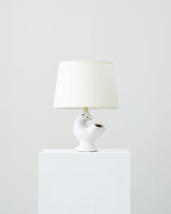 Georges Jouve Zoomorphic Lamp with White Crackled Glaze