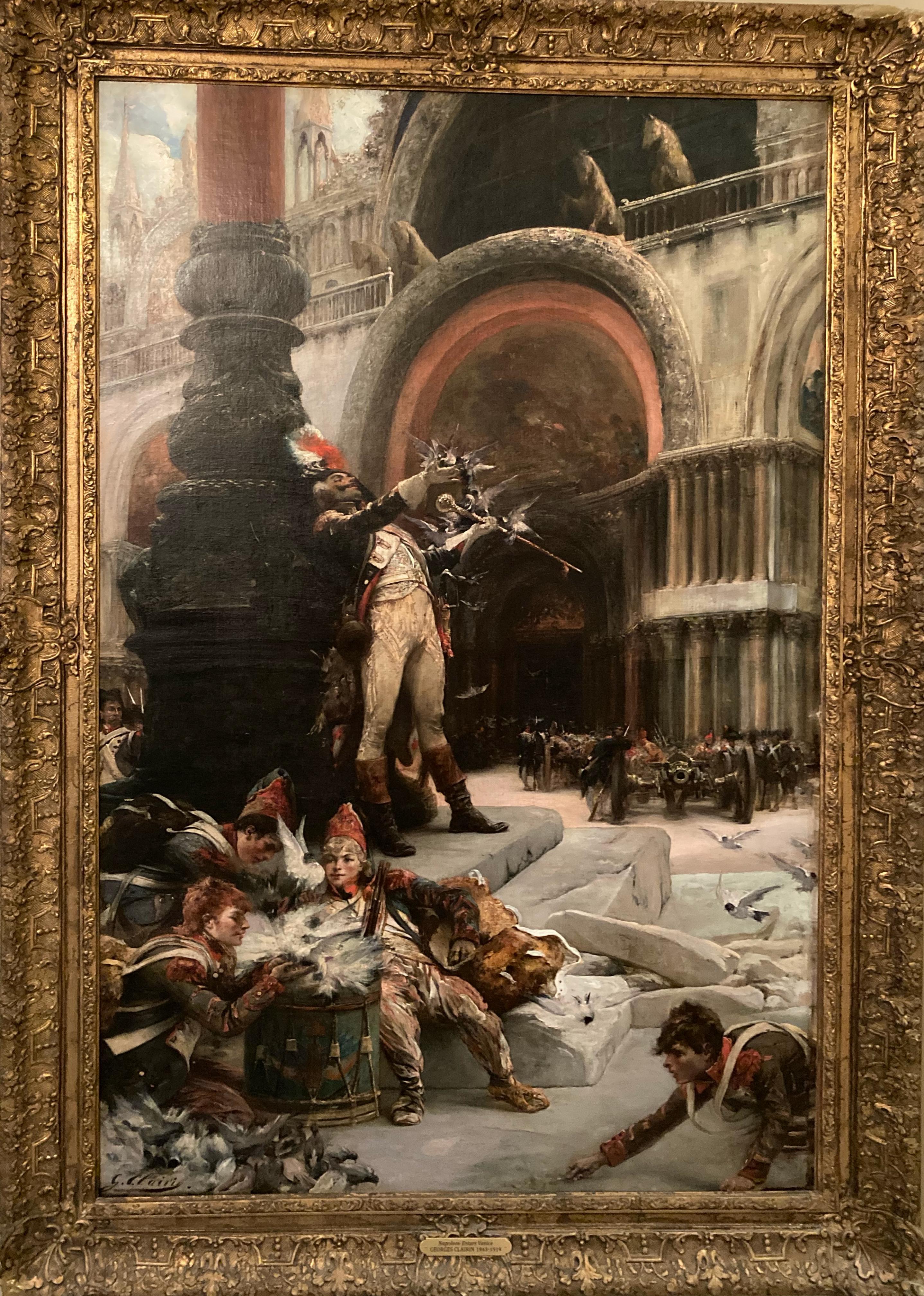 Le Dompteur de Pigeons (ex. Christie's) - Grande peinture impressionniste ancienne