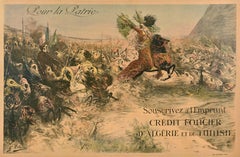 Original Antique WWI War Loan Poster Pour La Patrie Emprunt Algeria Tunisia 