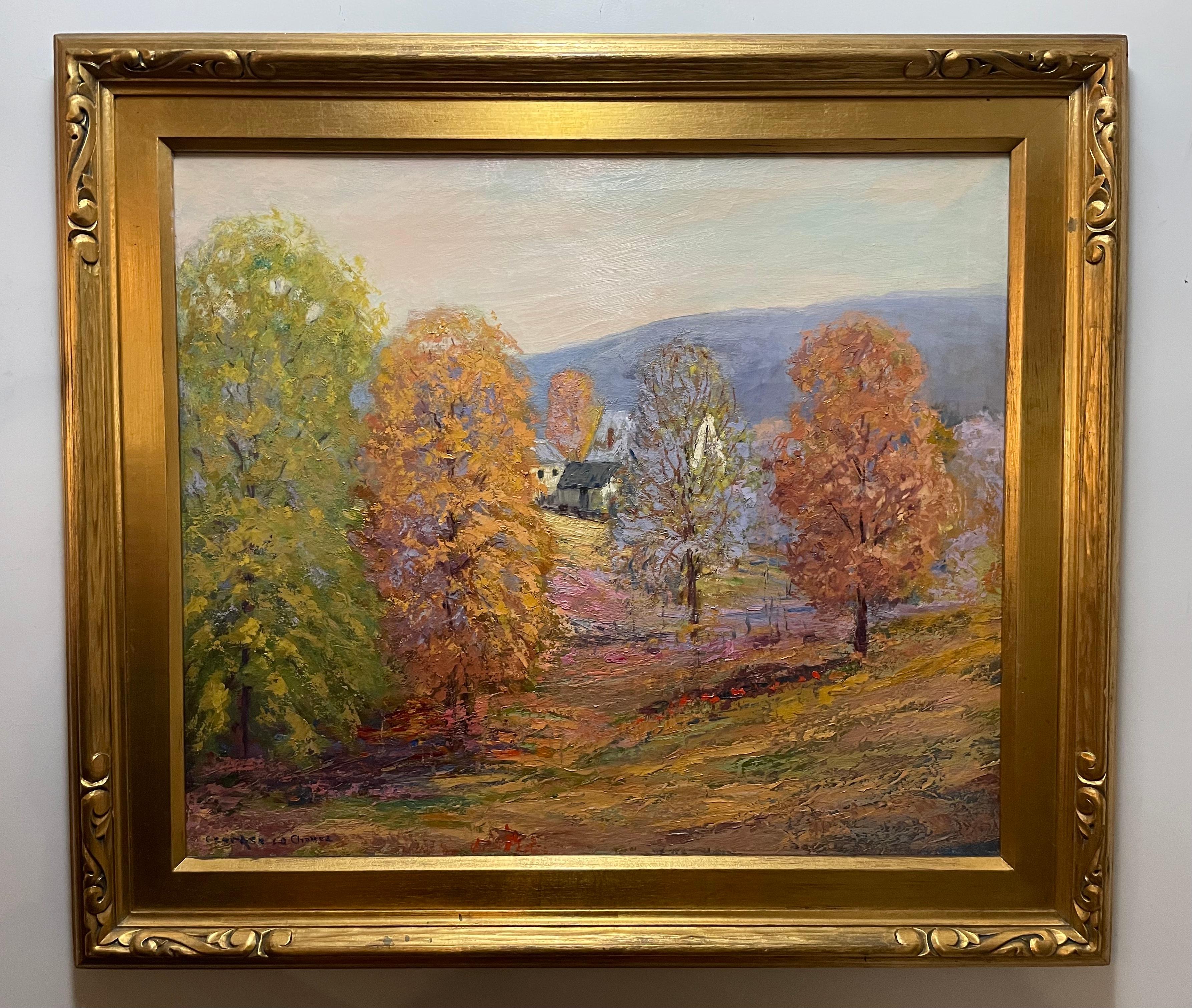 Large American Impressionist Brown County Indiana fauvist Colors - Painting by Georges La Chance