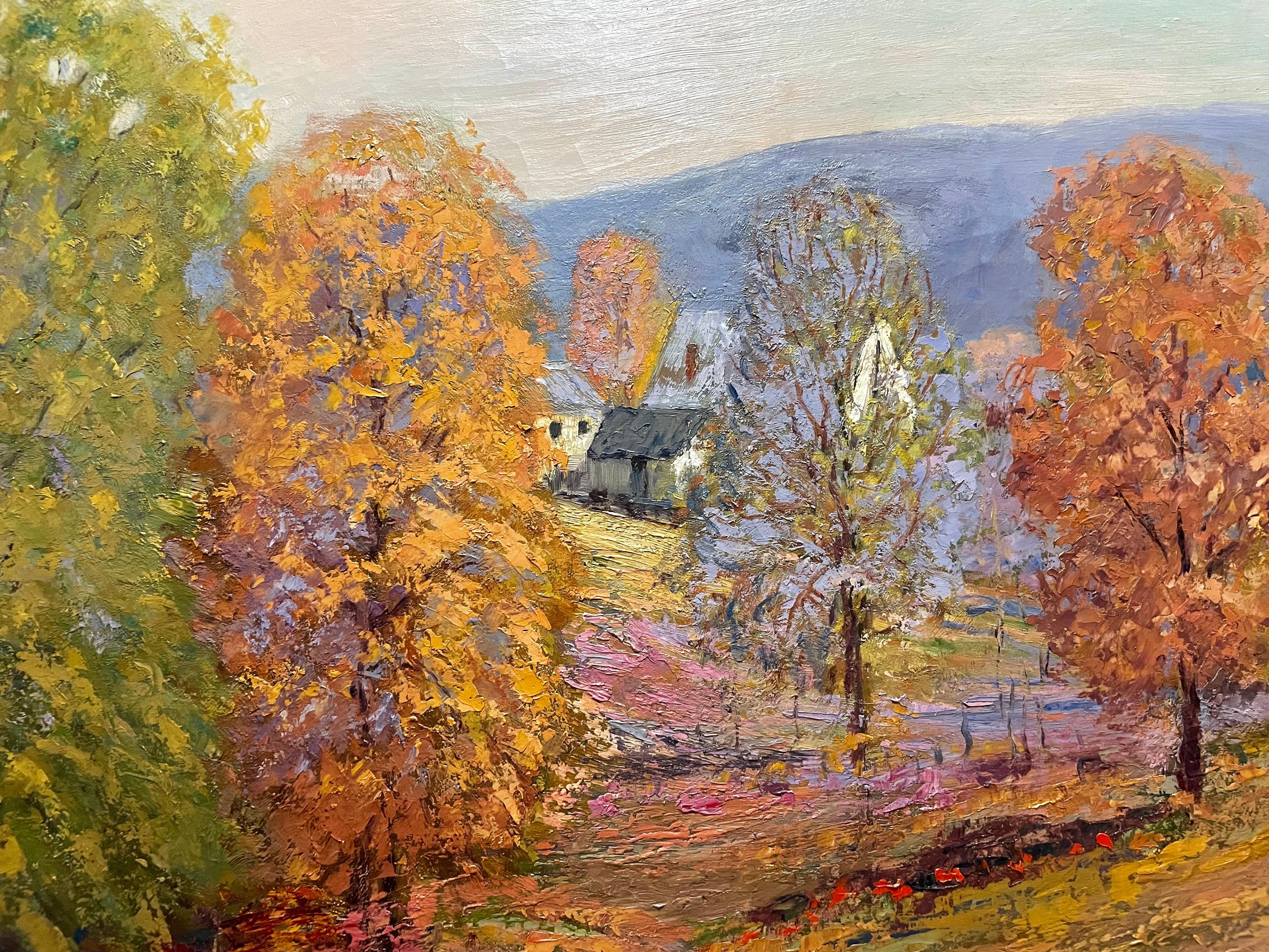 Grandes couleurs fauvistes américaines impressionnistes du comté de Brown, Indiana - Impressionnisme Painting par Georges La Chance