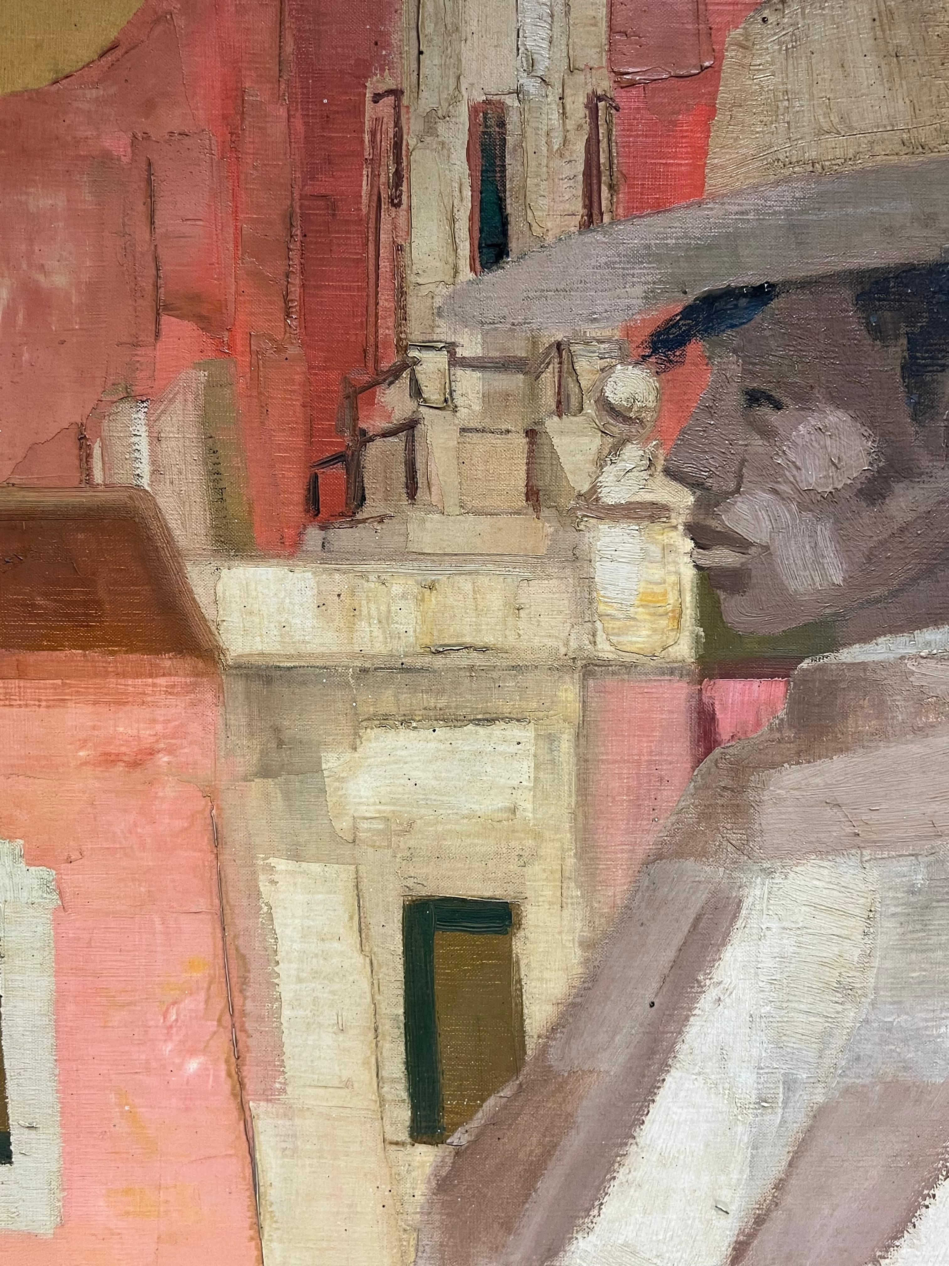 Mexicain
Georges Lambert, Français milieu du 20e siècle
huile sur toile signée, non encadrée
Toile : 36 x 24 pouces
Inscrit au verso
Provenance : collection privée, France
Condit : très bon état

Cette captivante peinture de Georges Lambert, datant