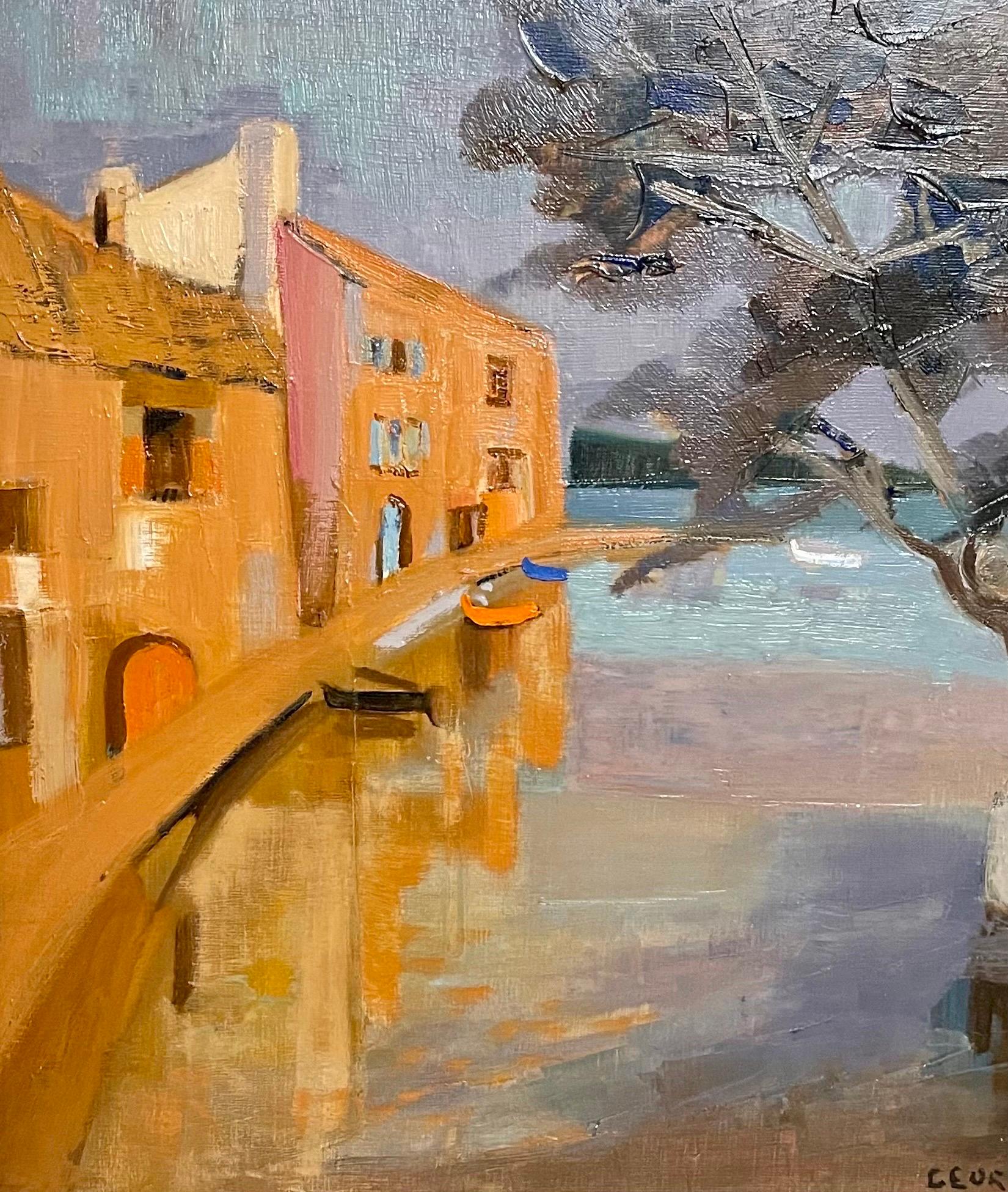 
Georges Lambert (French, 1919-1998)
Homes Along the Water, 
Oil on canvas, hand signed lower right, 
Dimensions: overall (with frame): 24.5