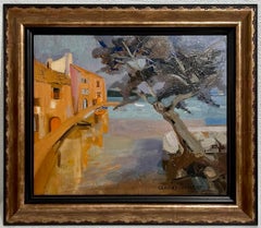 Puerto francés Pintura al óleo École Paris George Lambert Casas sobre el agua