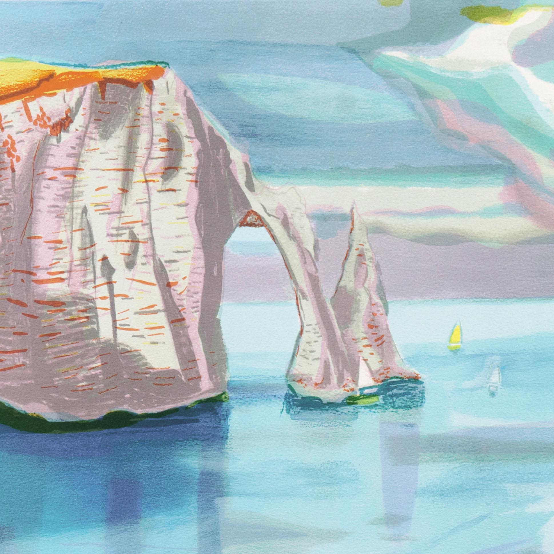 'Falaise de l'Étretat', Postimpresionista francés, Academie Chaumiere, Benezit en venta 2