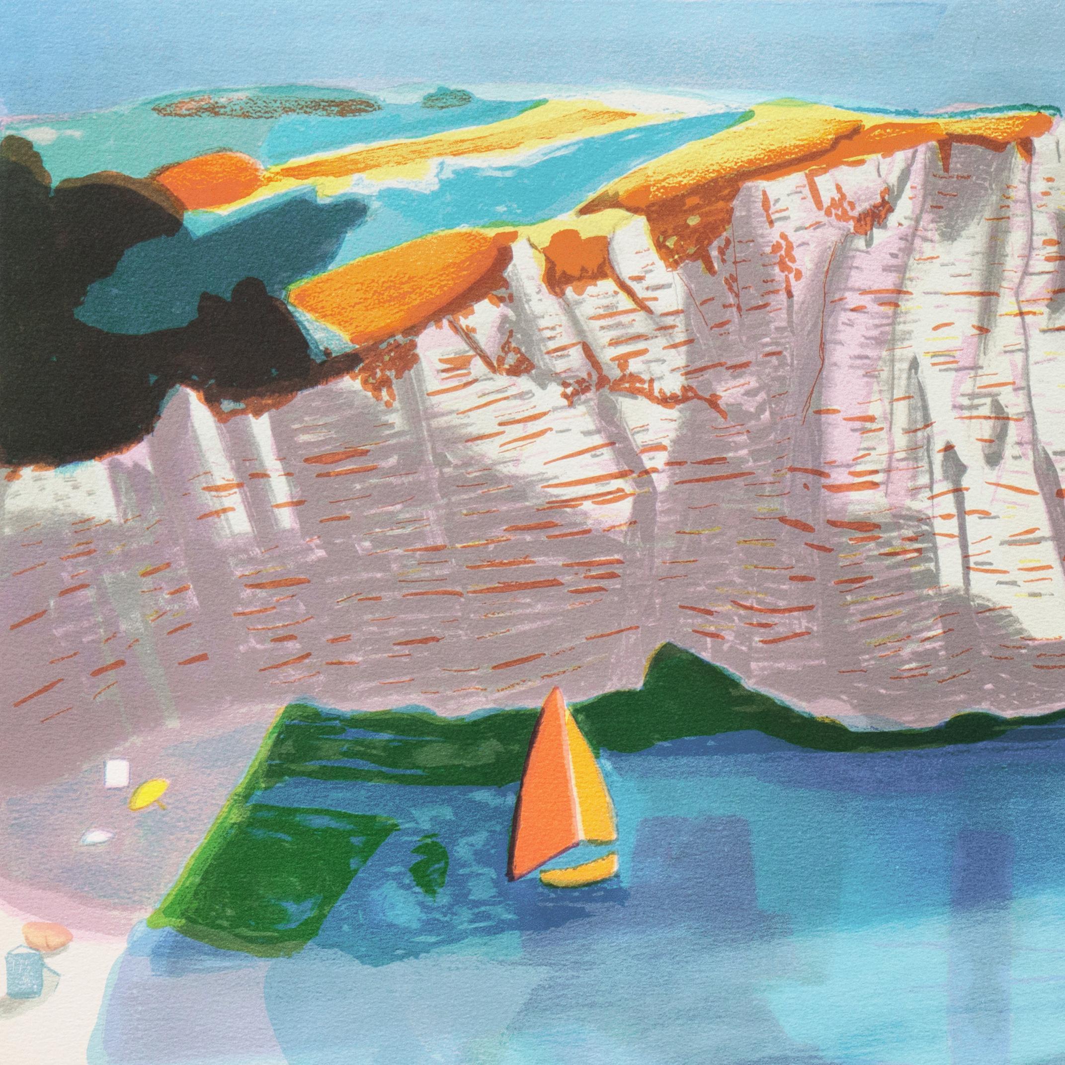 'Falaise de l'Étretat', French Post-Impressionist, Academie Chaumiere, Benezit For Sale 2