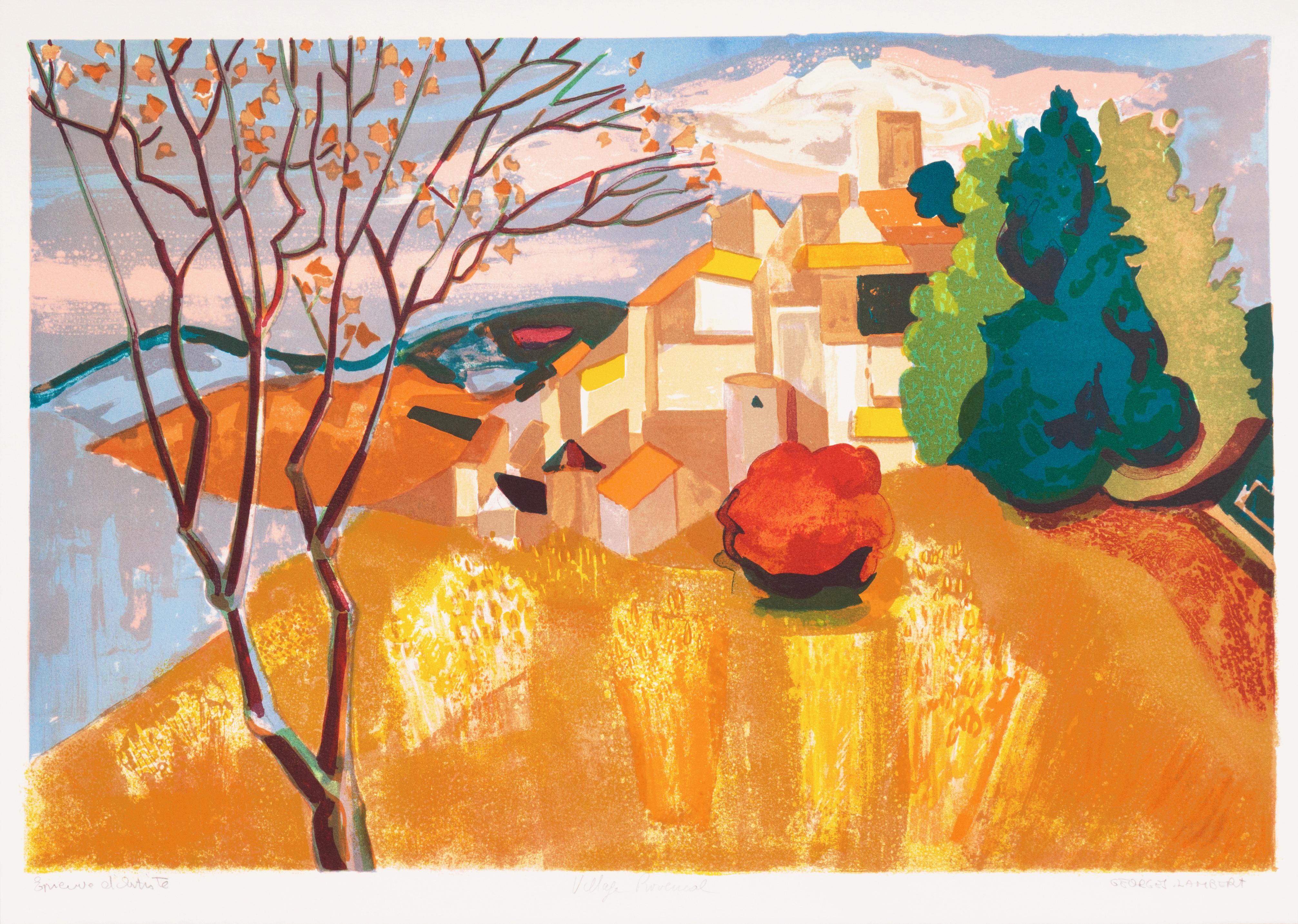 'Provençal Landscape', French Post-Impressionist, Benezit, Academie Chaumiere - Print by Georges Lambert