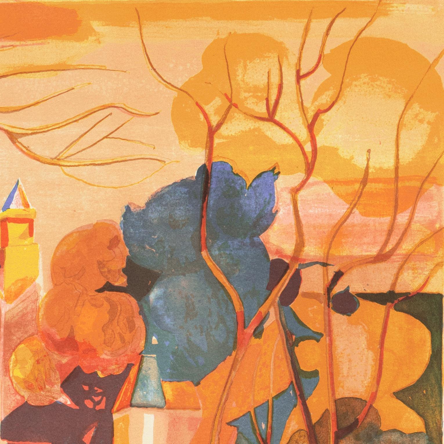 'Provençal Landscape', Academie Chaumiere, Salon des Artistes Françaises, Paris - Post-Impressionist Print by Georges Lambert
