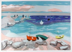 Seaside, litografía de paisaje marino moderno de Georges Lambert