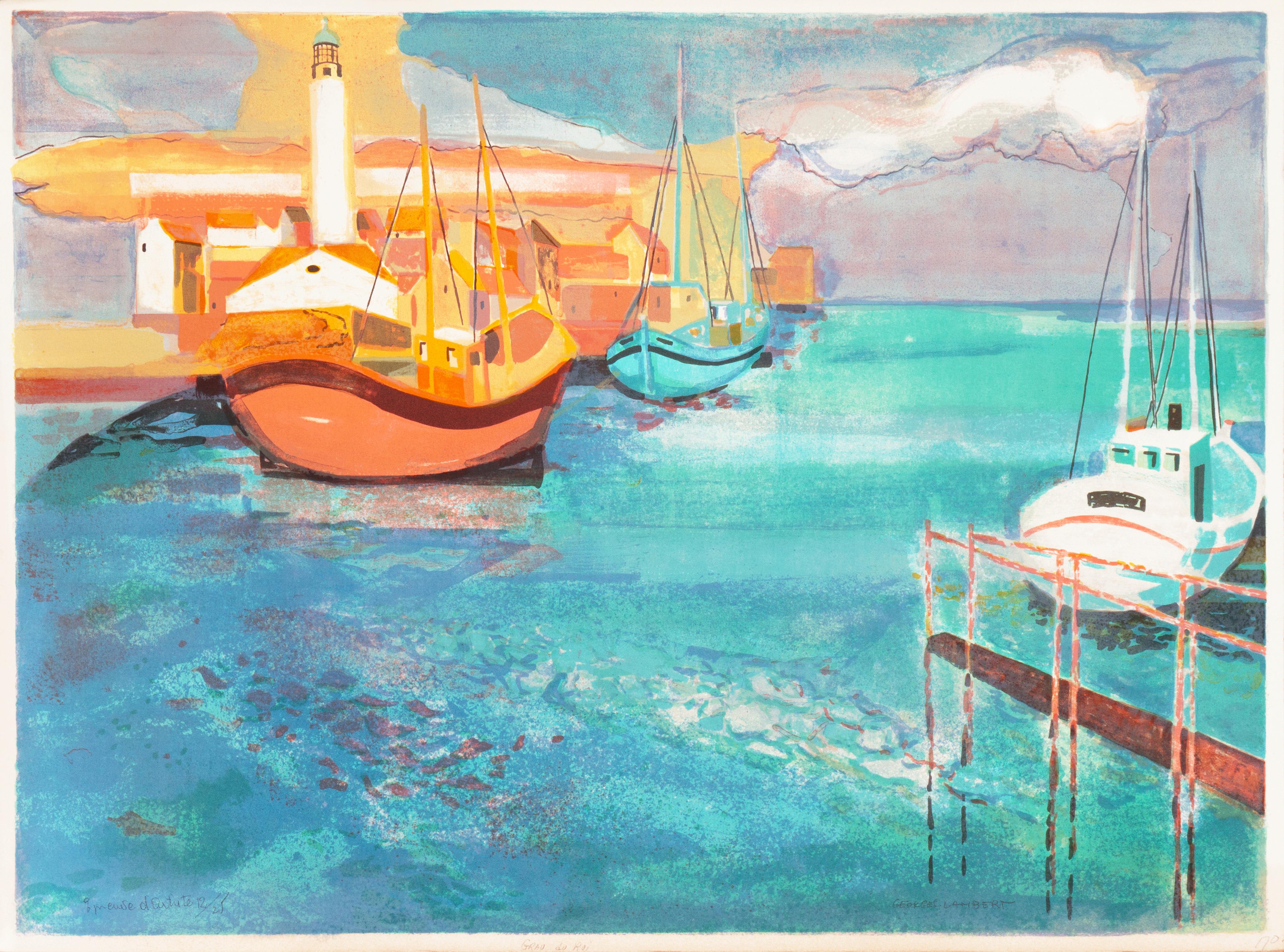 ' The Camargue', Salon des Artistes Françaises , Academie Chaumiere, Pompidou - Print by Georges Lambert