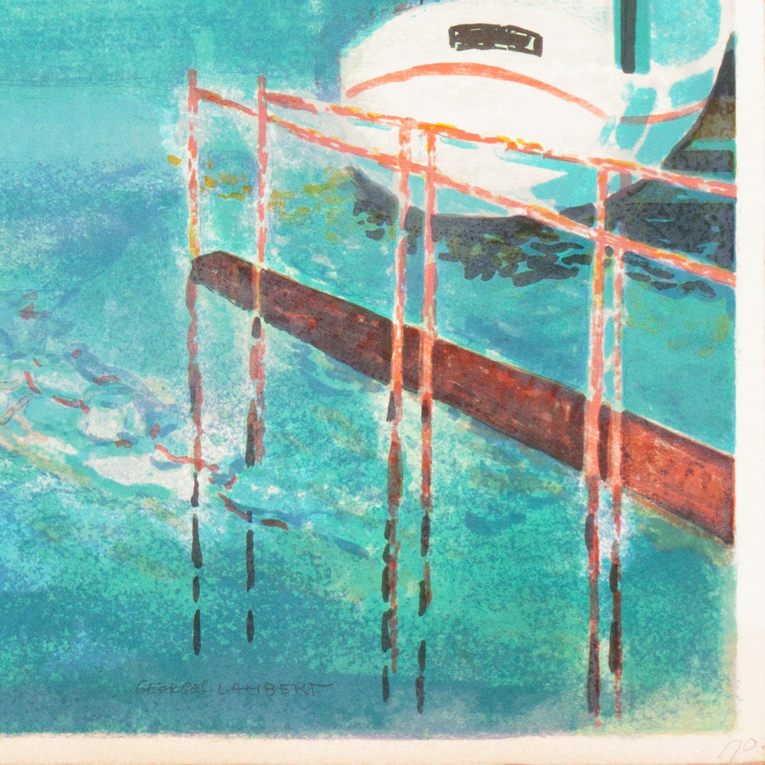 ' The Camargue', Salon des Artistes Françaises , Academie Chaumiere, Pompidou - Blue Landscape Print by Georges Lambert