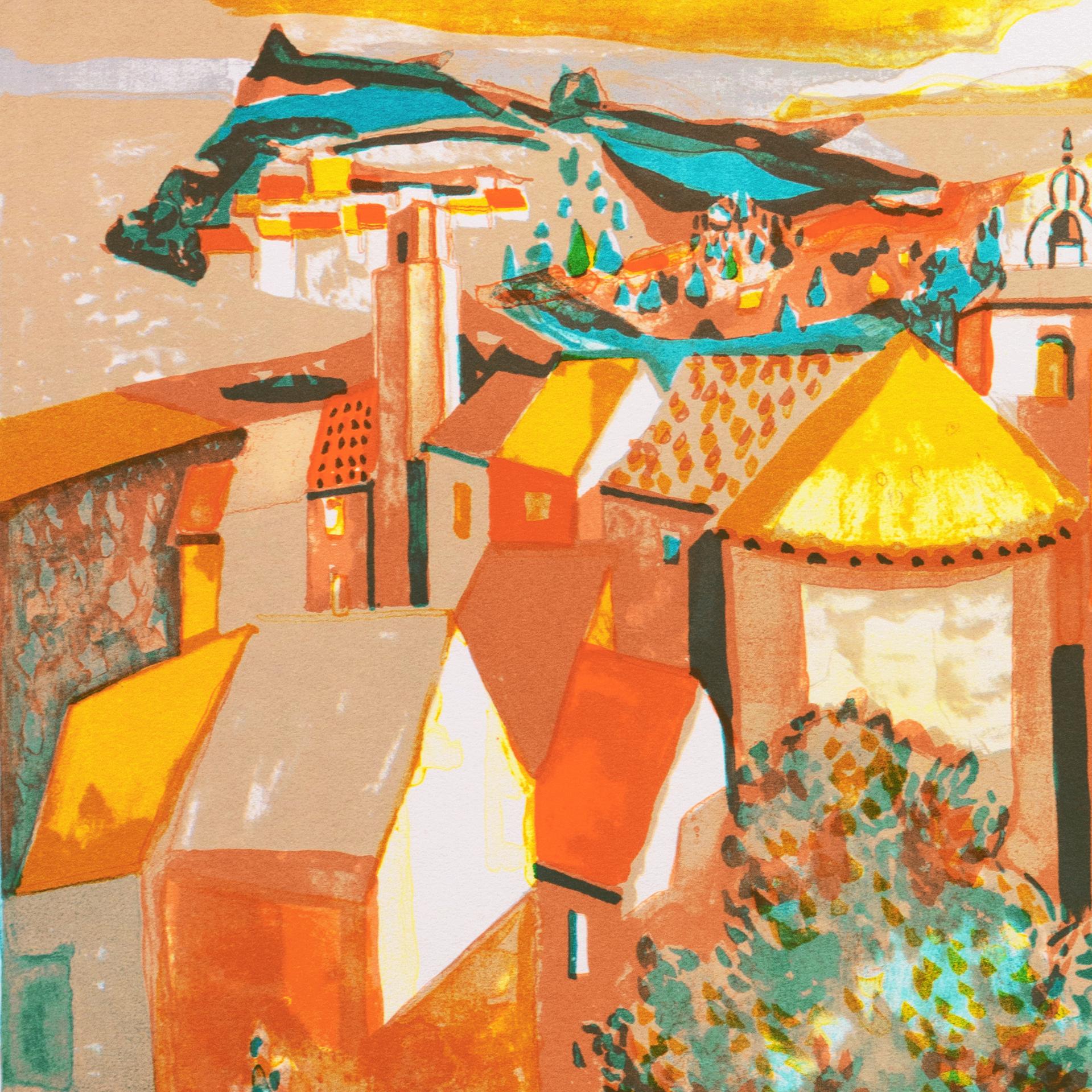 'Village du Var, Côte d'Azur', Academie Chaumiere, France, Benezit - Post-Impressionist Print by Georges Lambert