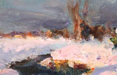 La Neige - Impressionist Winter Landscape Oil Painting by Georges Lapchine