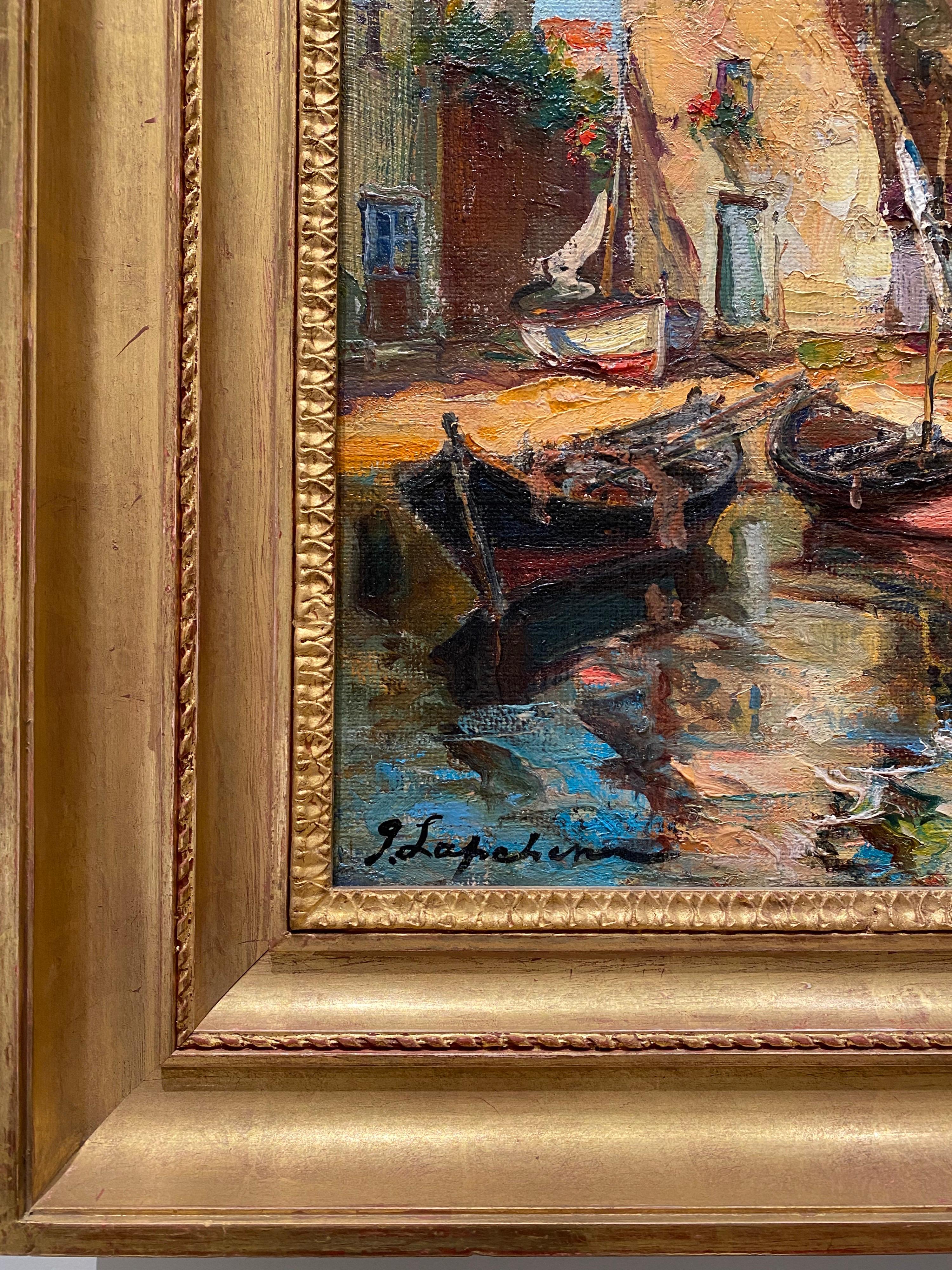 La Voile Rouge - Painting de Georges Lapchine