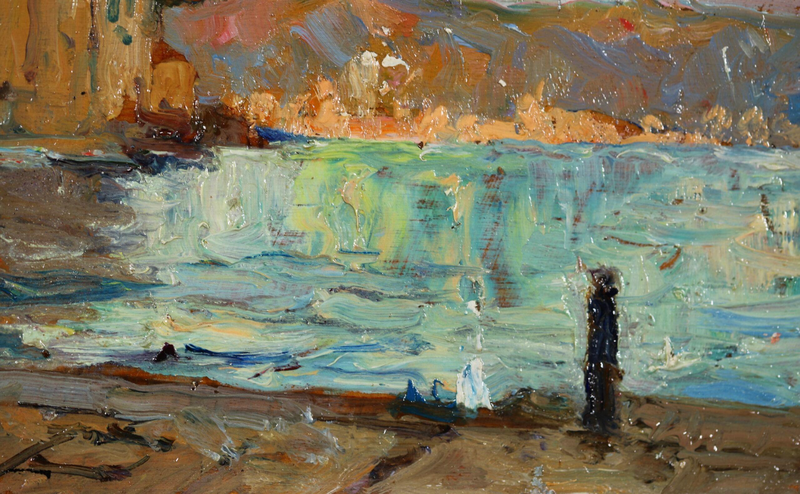 Le quai de Martigues – Impressionistische Landschaft, Öl von Georges Lapchine im Angebot 8