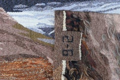 Georges Laporte, Hameau Sur La Falaise  Modern Aubusson Tapestry 20th  No 1433