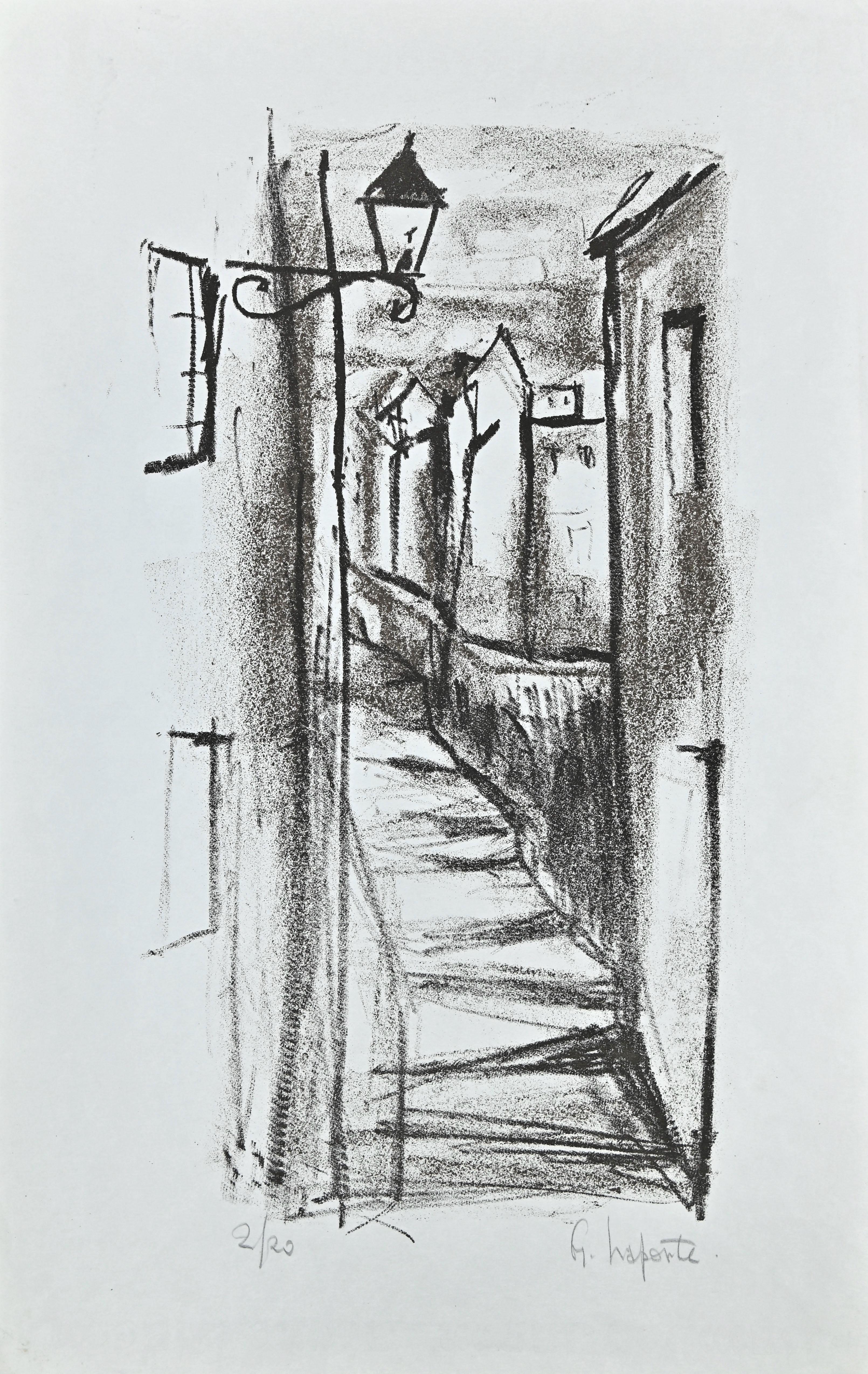 Les Chalets - Lithograph on Paper by Georges Laporte - 1990s