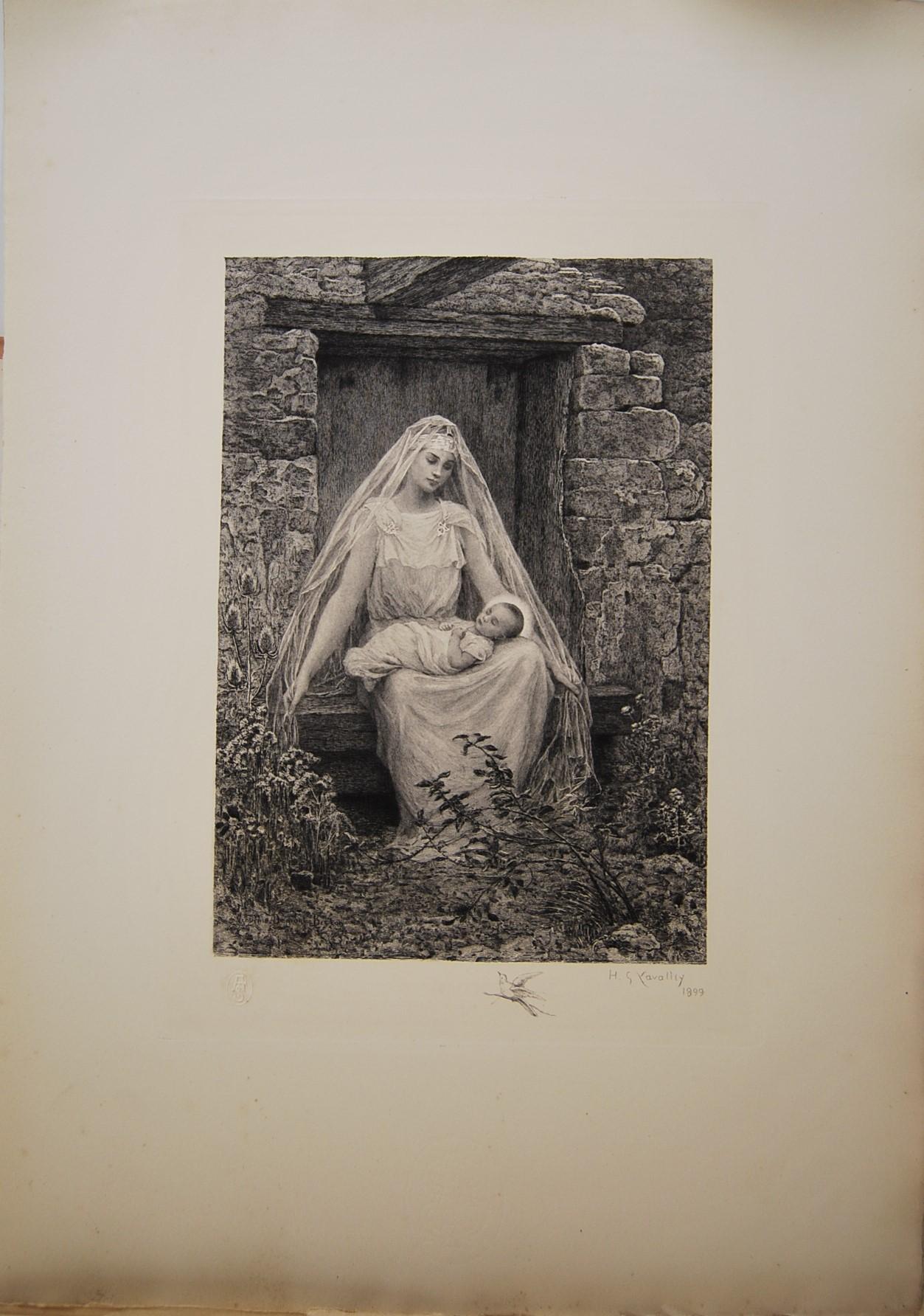 Romantique Georges Lavalley (1868-1902) Gravure intitulée 