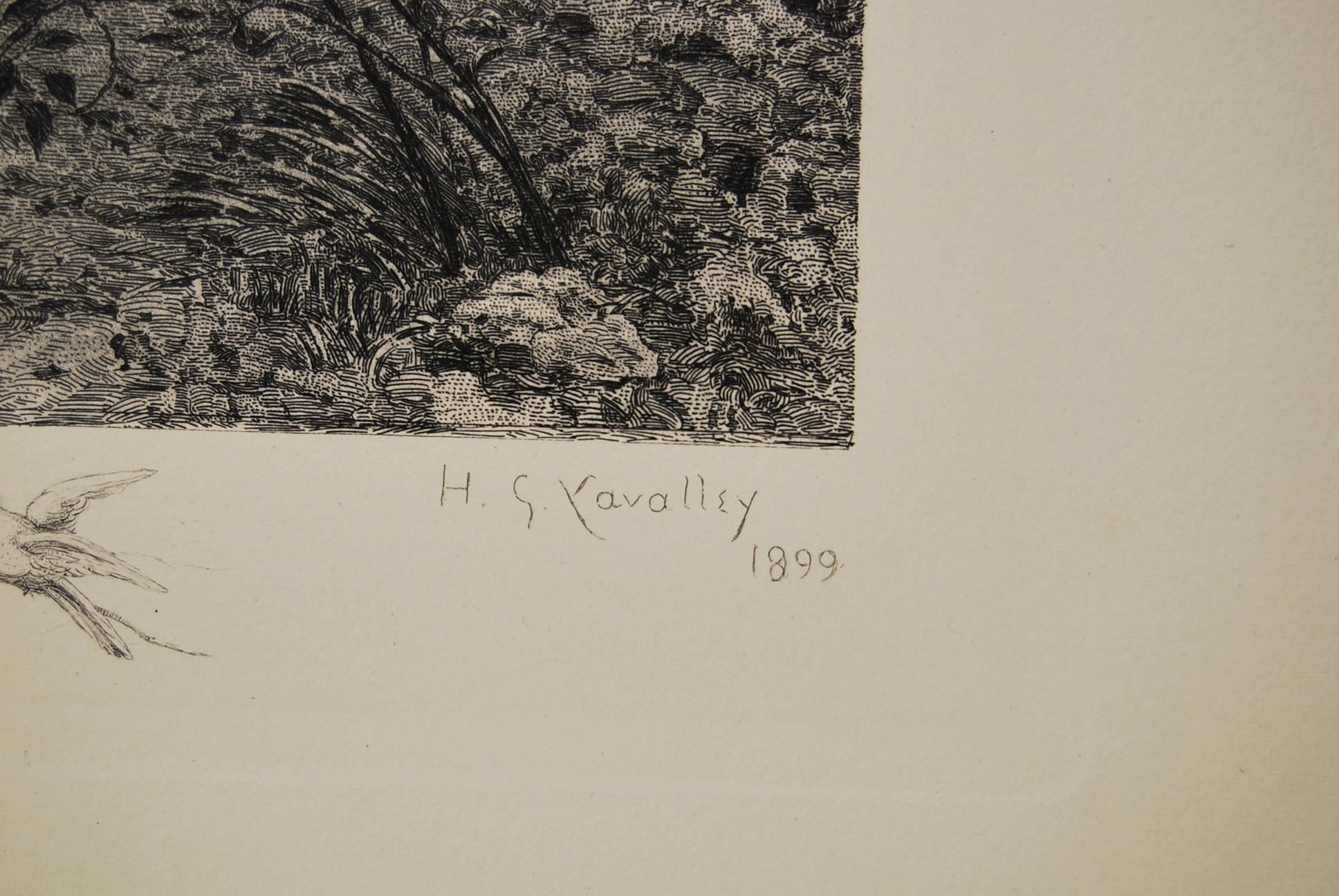 Gravé Georges Lavalley (1868-1902) Gravure intitulée 
