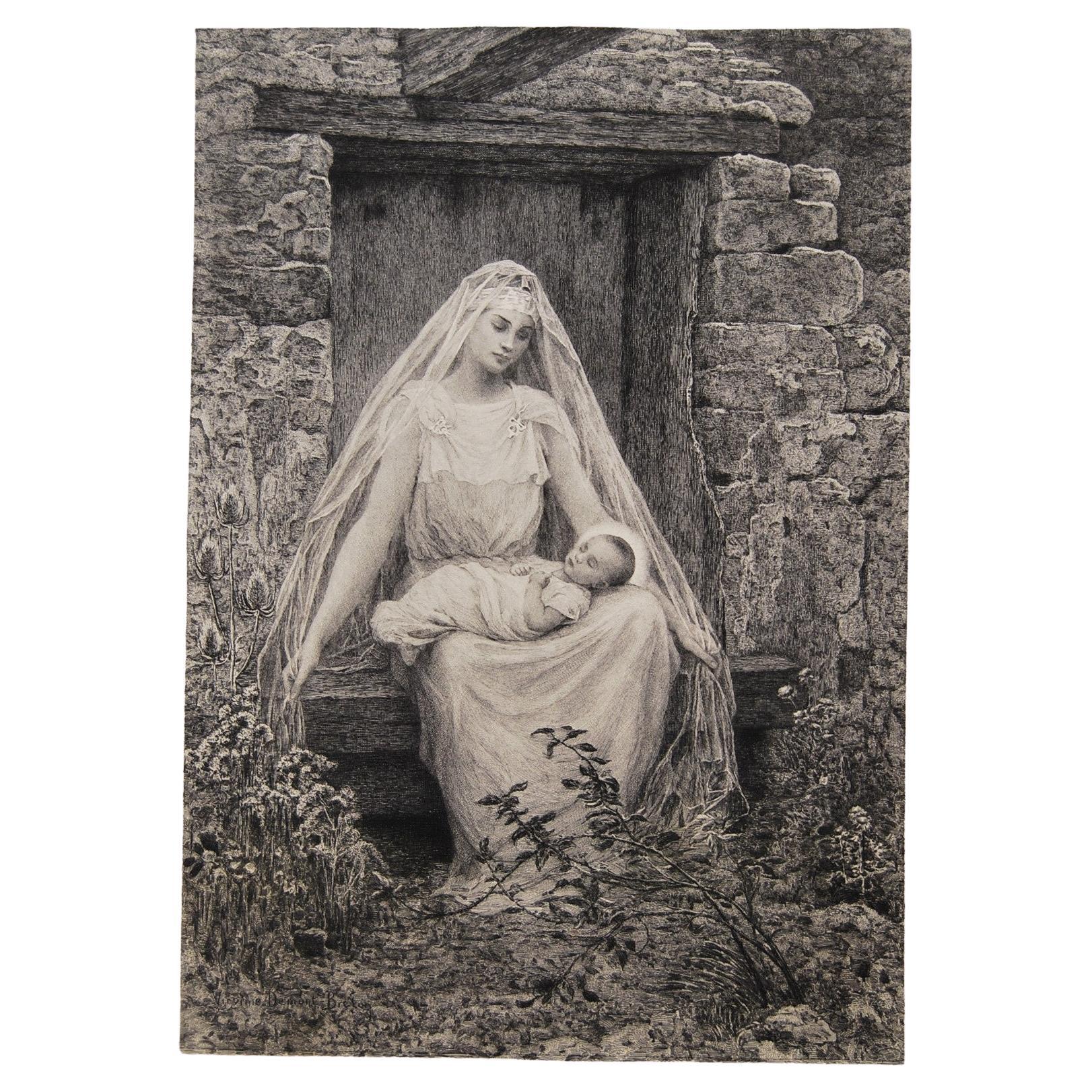 Georges Lavalley (1868-1902) Gravure intitulée "Alma Mater" d'après V.I.I.I. en vente