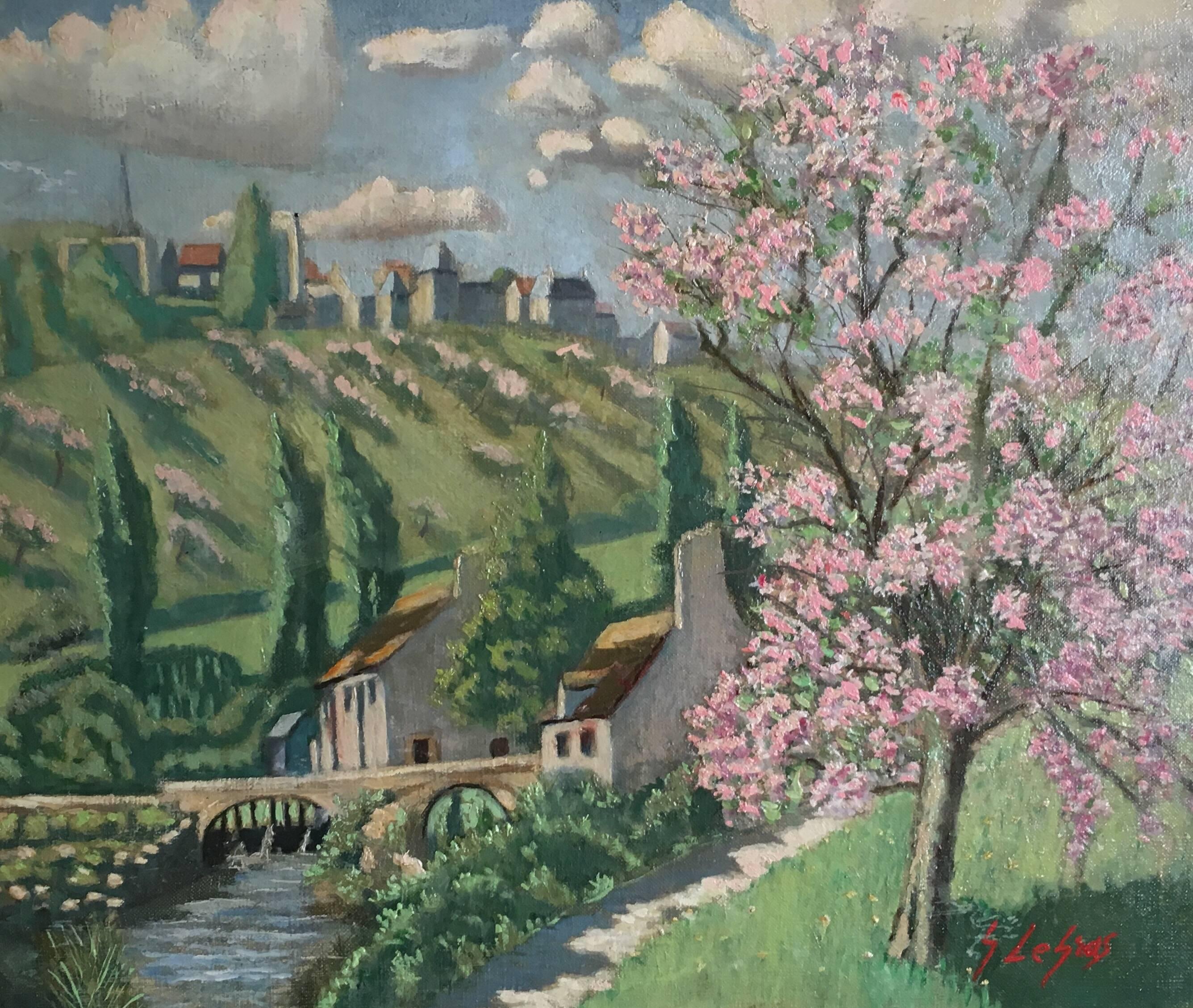 Georges Le Gras Still-Life Painting - Spring Blossom, French Impressionist Oil Painting Signed