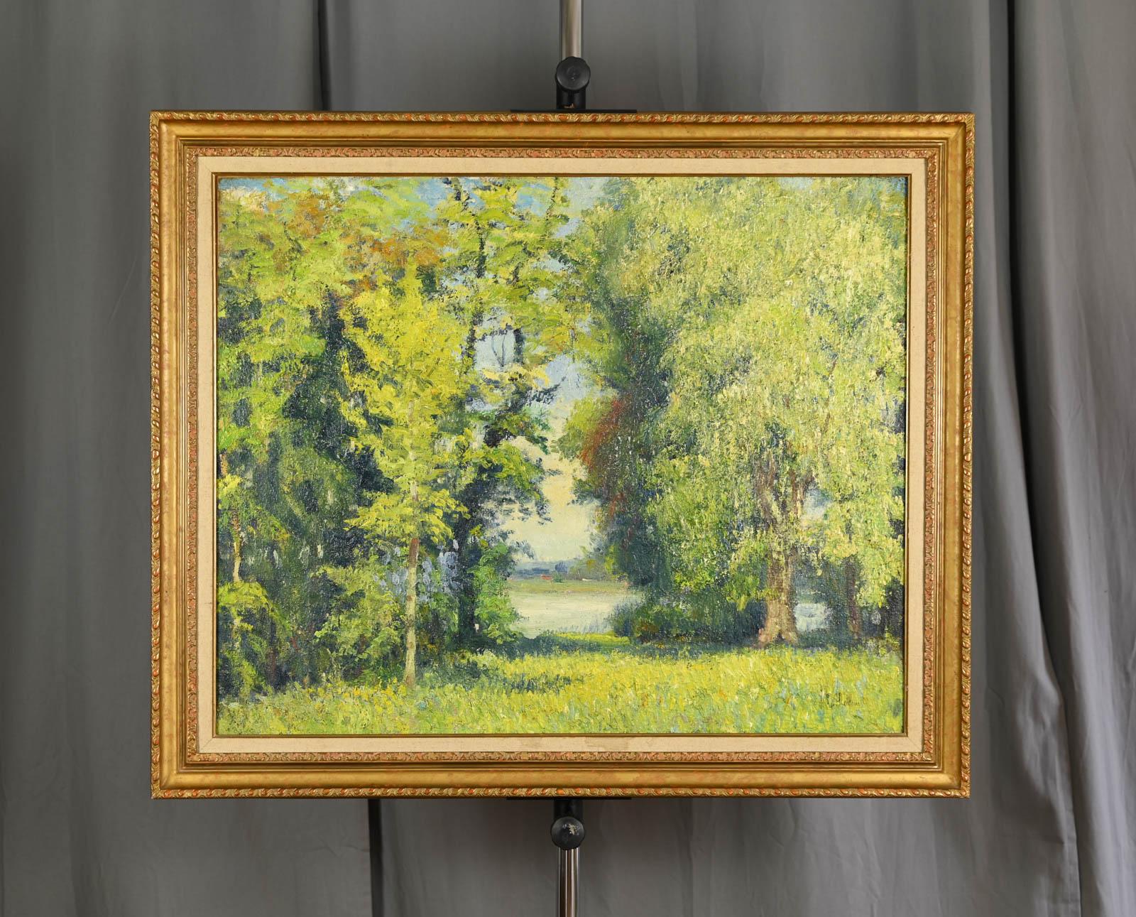 Trouée sur la Seine à Amfreville - Painting Impressionismo di Georges LE MEILLEUR