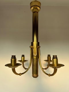 Georges Leleu et PETITOT Lustre et paire d'appliques Art Déco