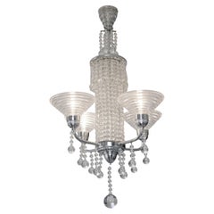 Georges LELEU Art Deco chandelier, 1920s