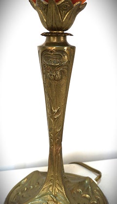 Georges Leleu- Daum Nancy French Art Nouveau Bronze Table Lamp