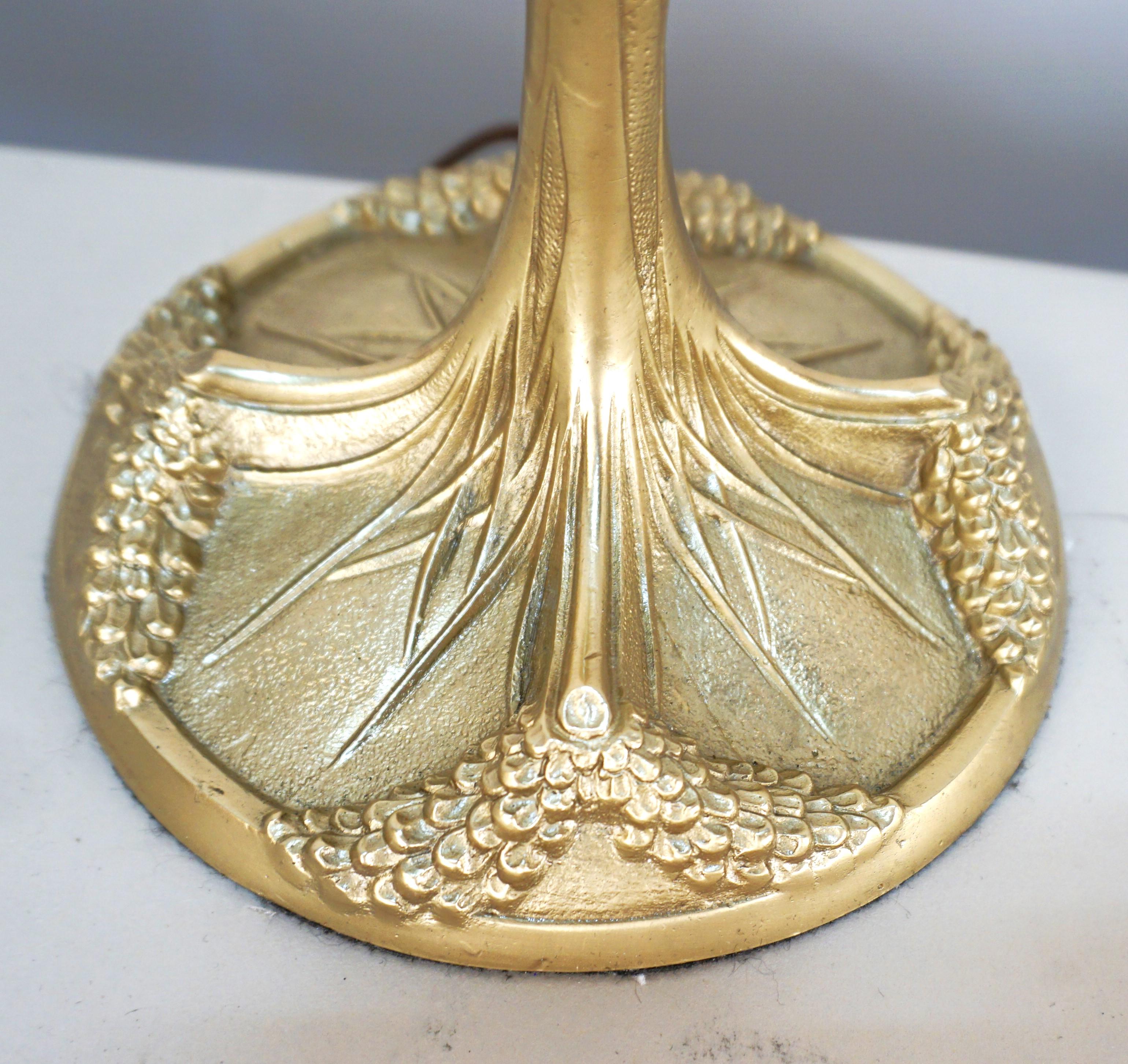 Early 20th Century Georges Leleu- Daum Nancy French Art Nouveau Bronze Table Lamp For Sale