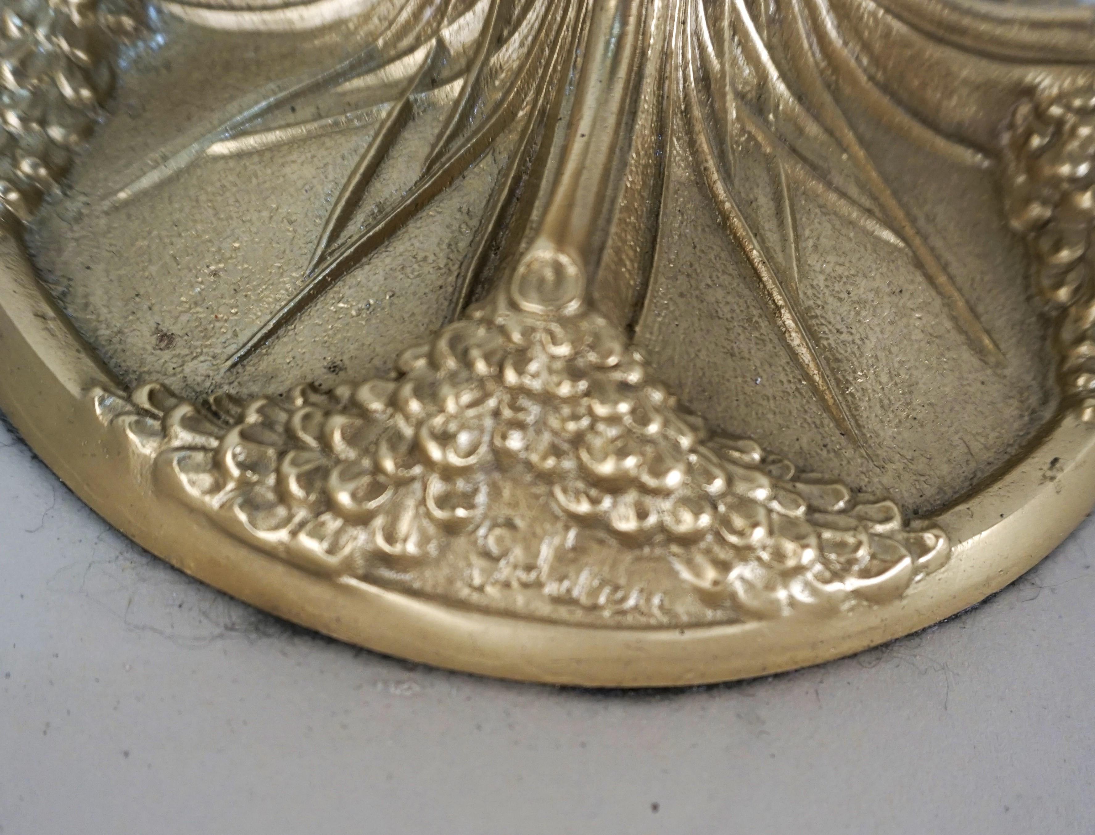Georges Leleu- Daum Nancy French Art Nouveau Bronze Table Lamp For Sale 1