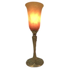 Georges Leleu- Daum Nancy French Art Nouveau Bronze Table Lamp