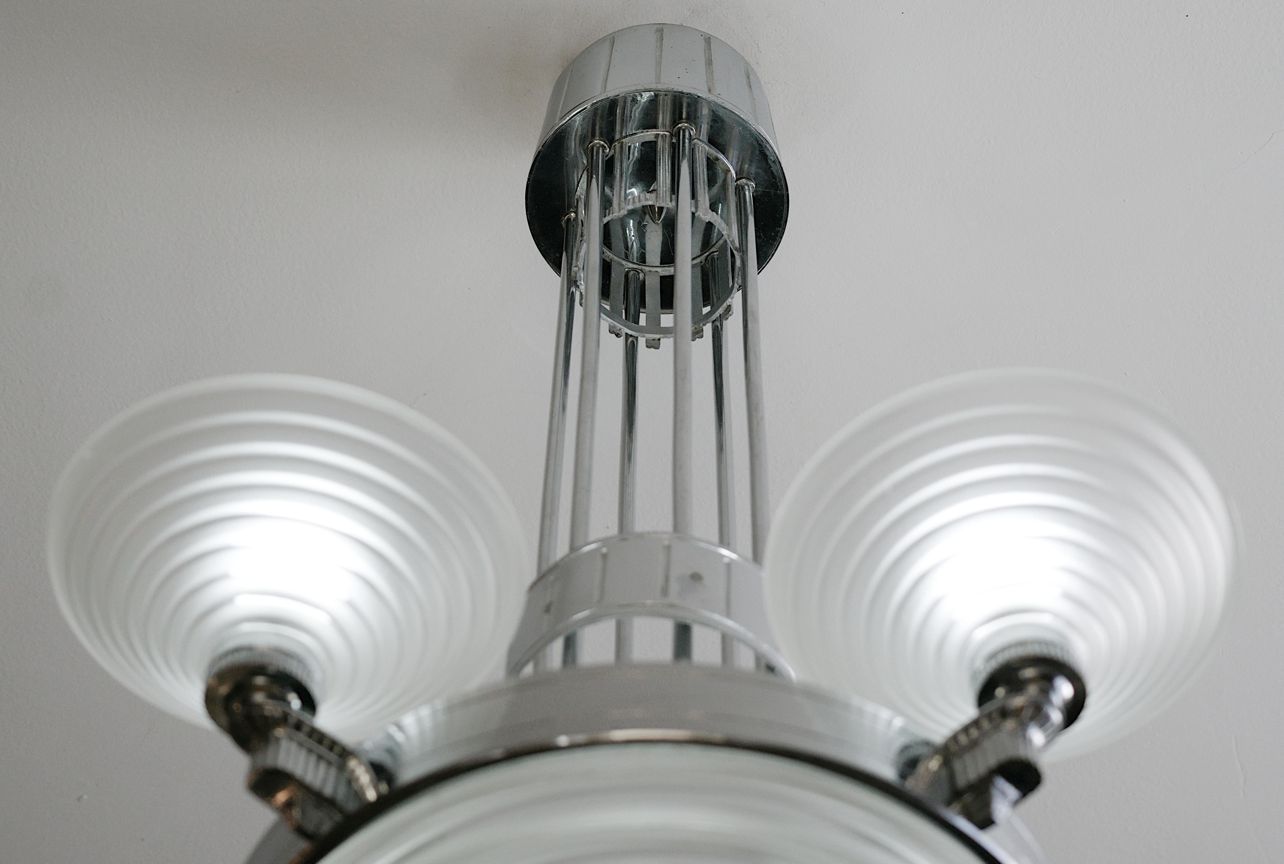 Lampadario Art Deco Modernista Francese Georges Leleu, 1920 in vendita 7