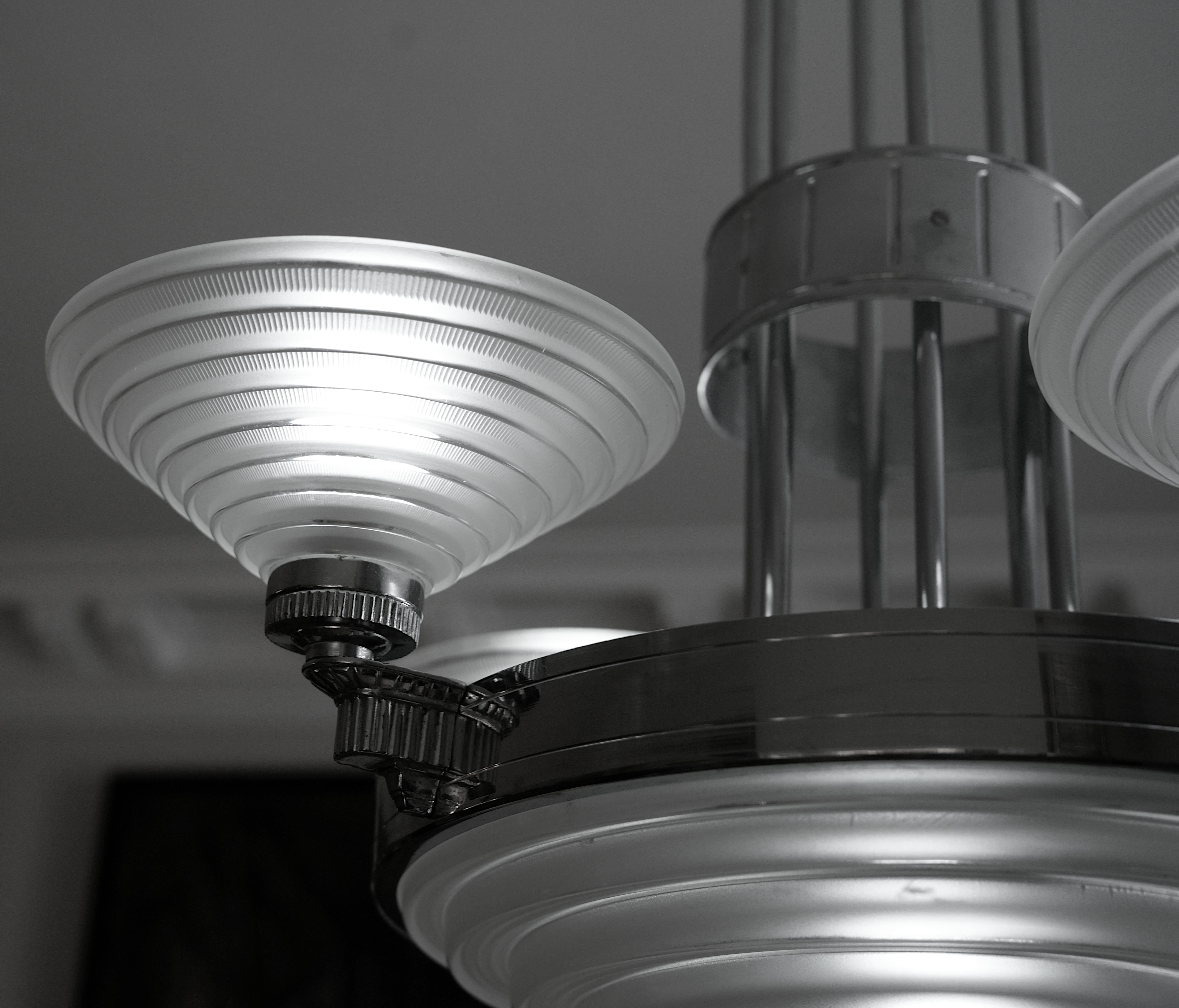 Lampadario Art Deco Modernista Francese Georges Leleu, 1920 in vendita 9