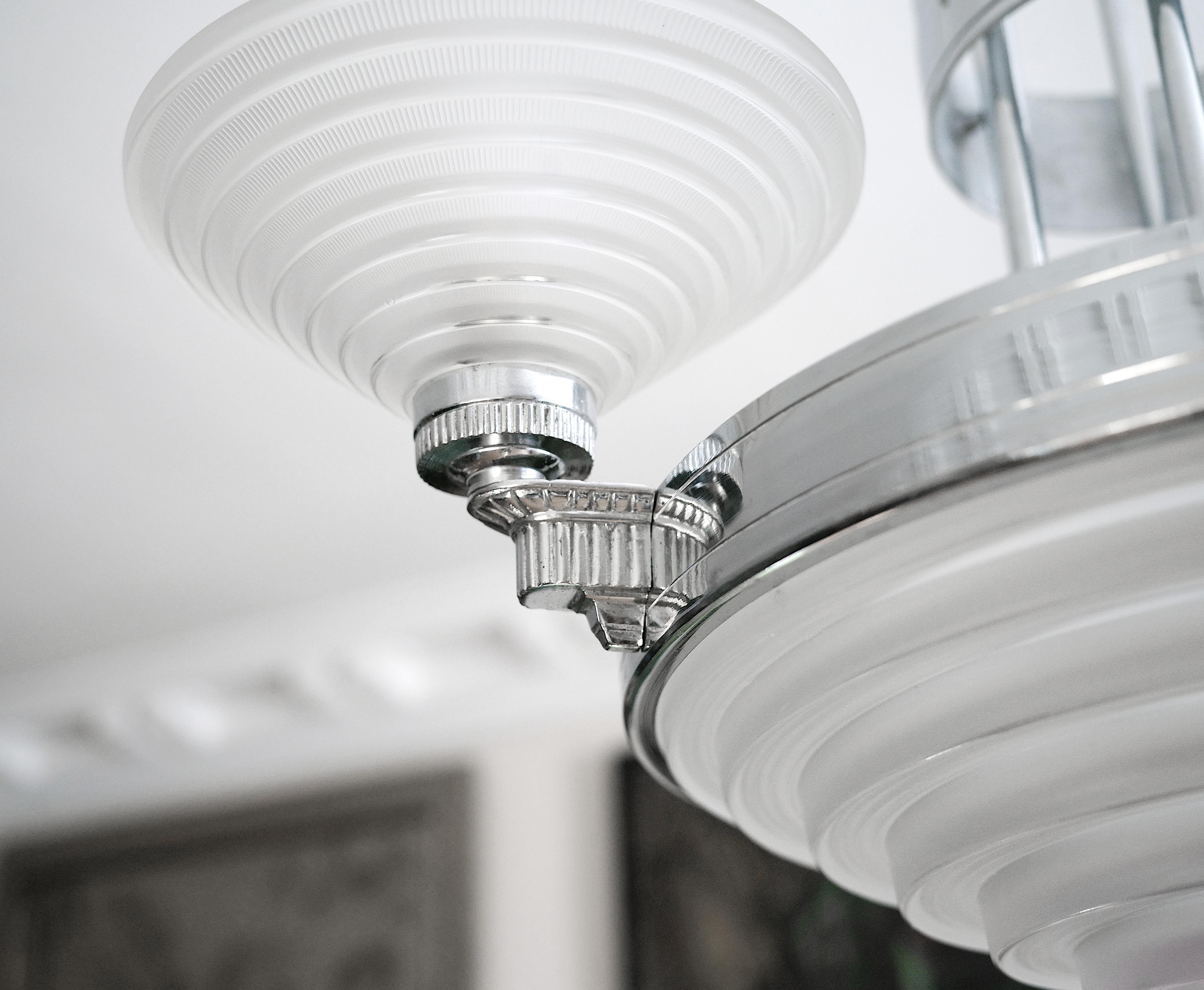 Lampadario Art Deco Modernista Francese Georges Leleu, 1920 in vendita 11